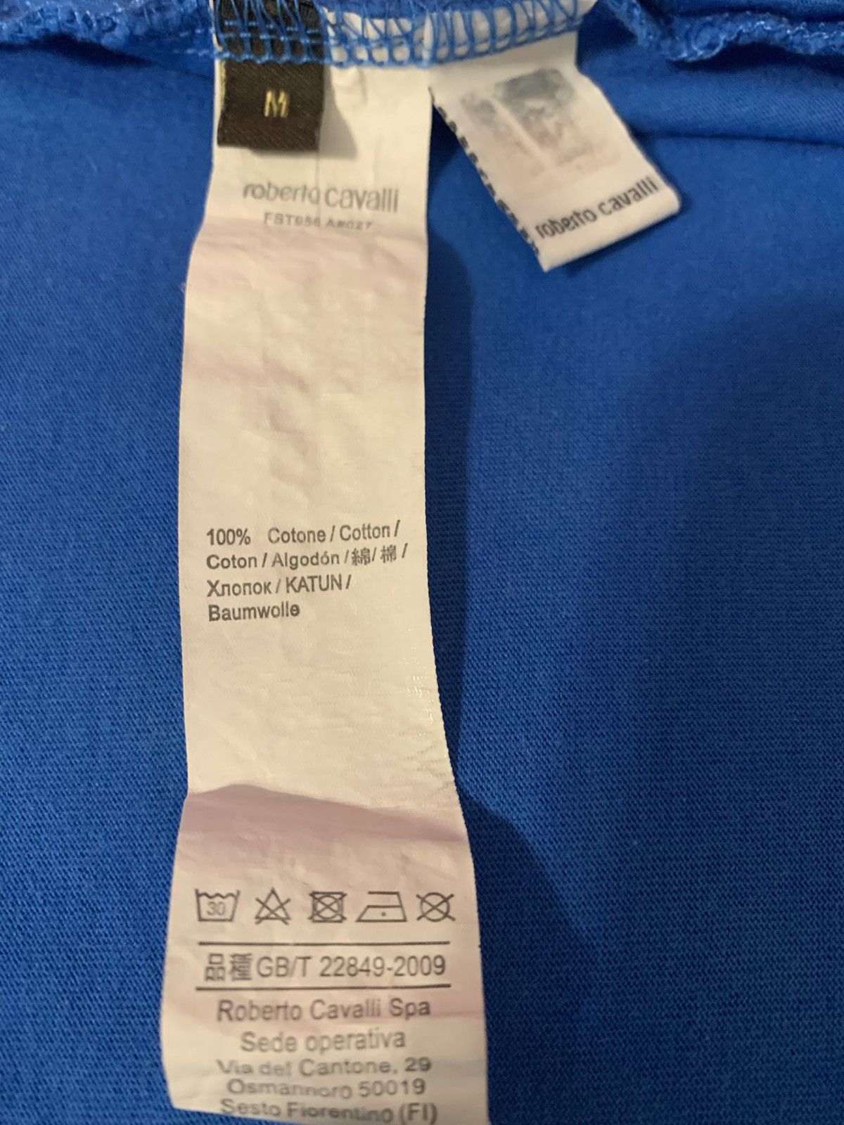 Roberto Cavalli Roberto Cavalli T Shirt Mens Blue Tiger TShirt Size US M / EU 48-50 / 2 - 7 Thumbnail