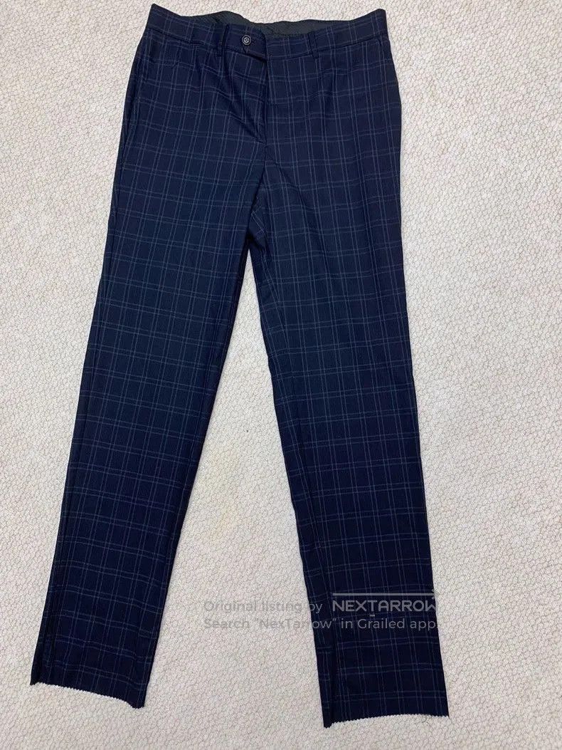 Brunello Cucinelli Brunello Cucinelli Navy Plaid Wool Dress Pants. Size US 32 / EU 48 - 1 Thumbnail