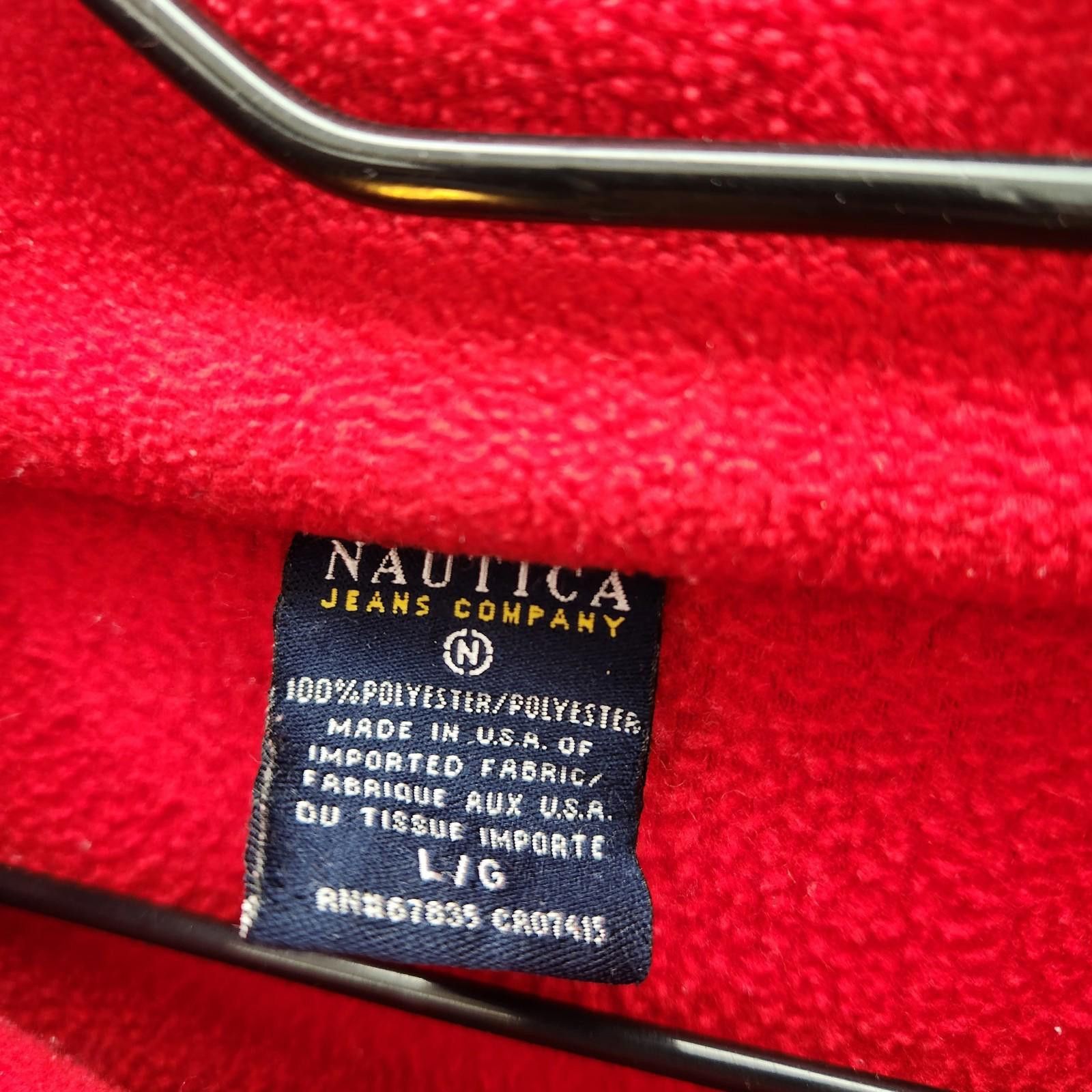 Nautica Nautica Jeans Red Fleece Quarter Zip Sweatshirt Size Large Size US L / EU 52-54 / 3 - 5 Thumbnail