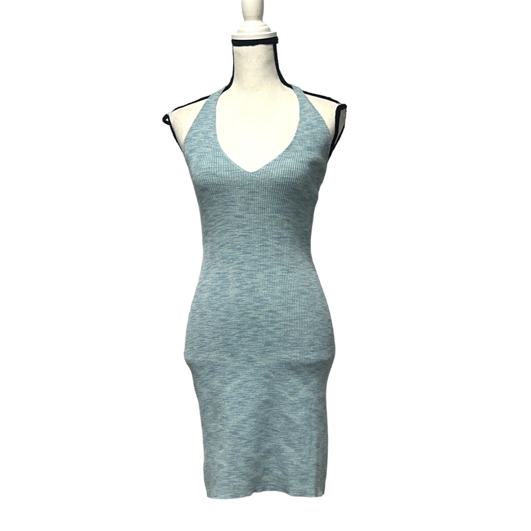 BP. BP Rib Halter Dress In Blue Spring Spacedye, Sz. L Size L / US 10 / IT 46 - 7 Thumbnail