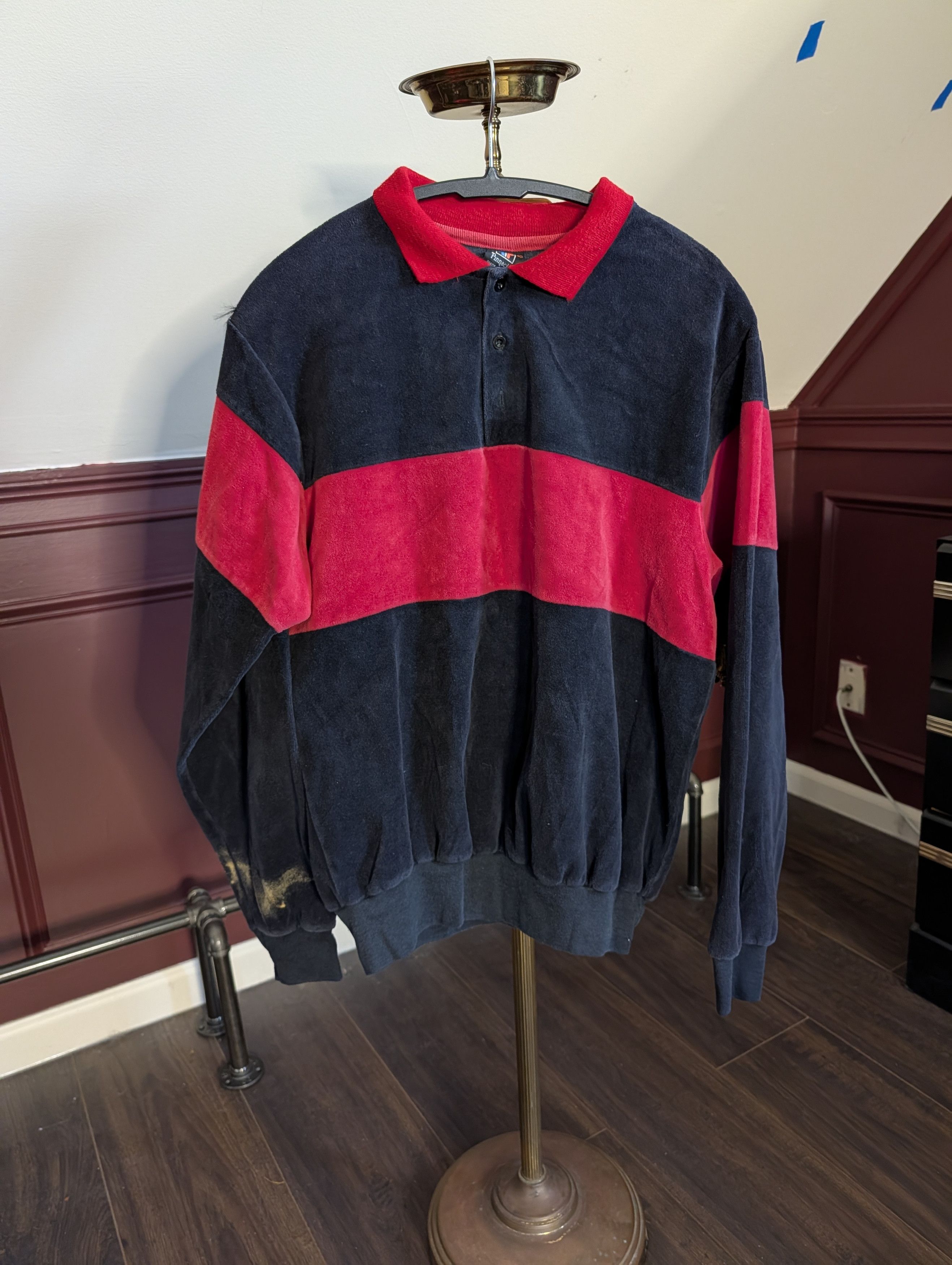 Other PINNACLE vtg MiUSA black red striped velour rugby shirt Size US L / EU 52-54 / 3 - 1 Thumbnail