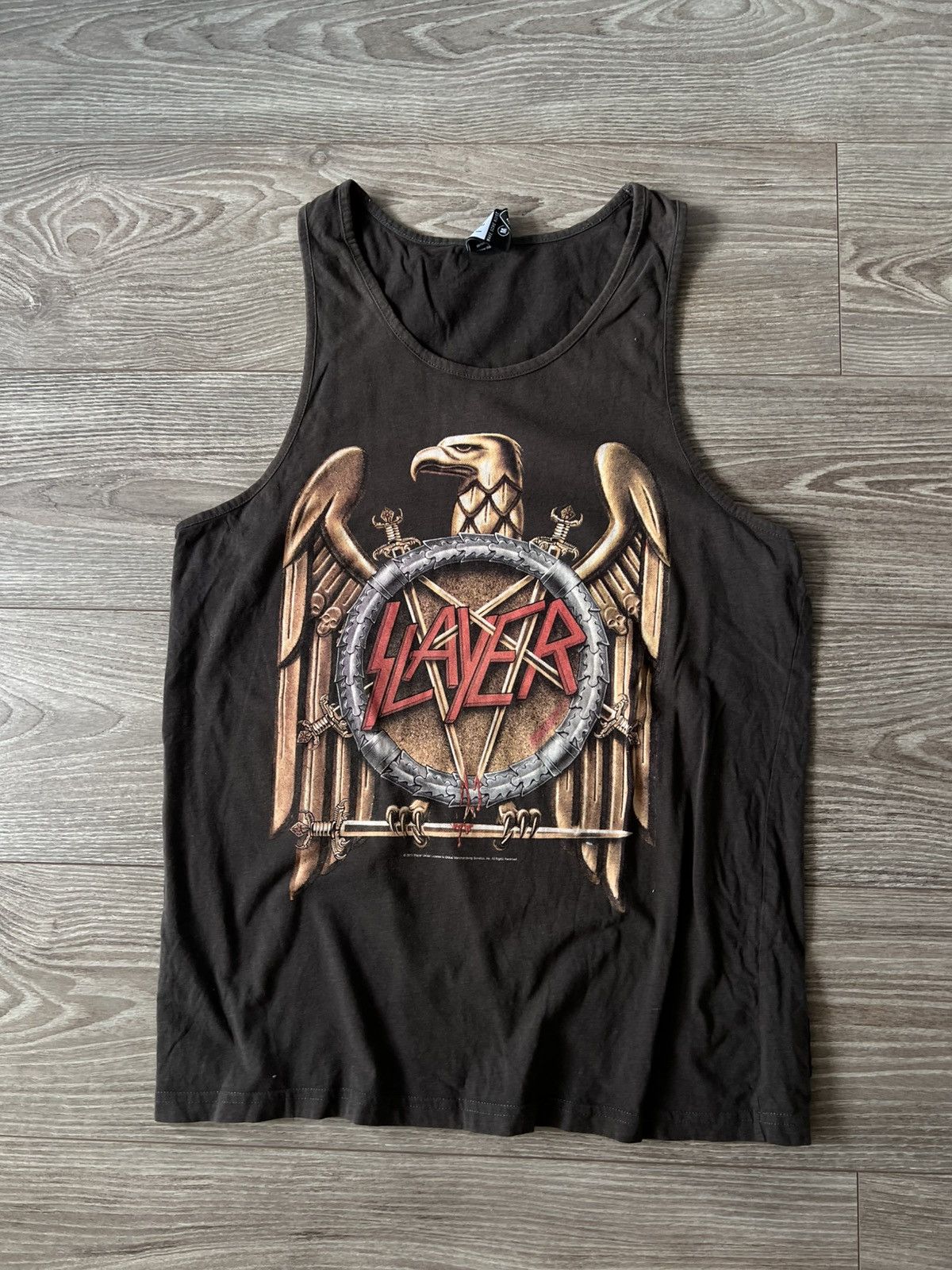 Slayer SLAYER Rock Bands Washed Distressed Tee Size US M / EU 48-50 / 2 - 2 Thumbnail