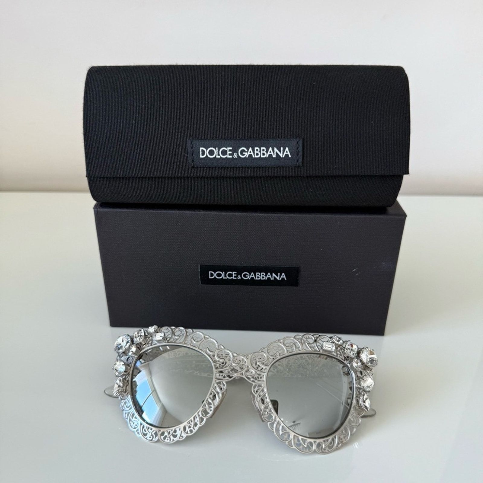 Dolce & Gabbana Dolce&Gabbana silver clear crystals sunglasses DG 2134 B-M Size ONE SIZE - 9 Thumbnail