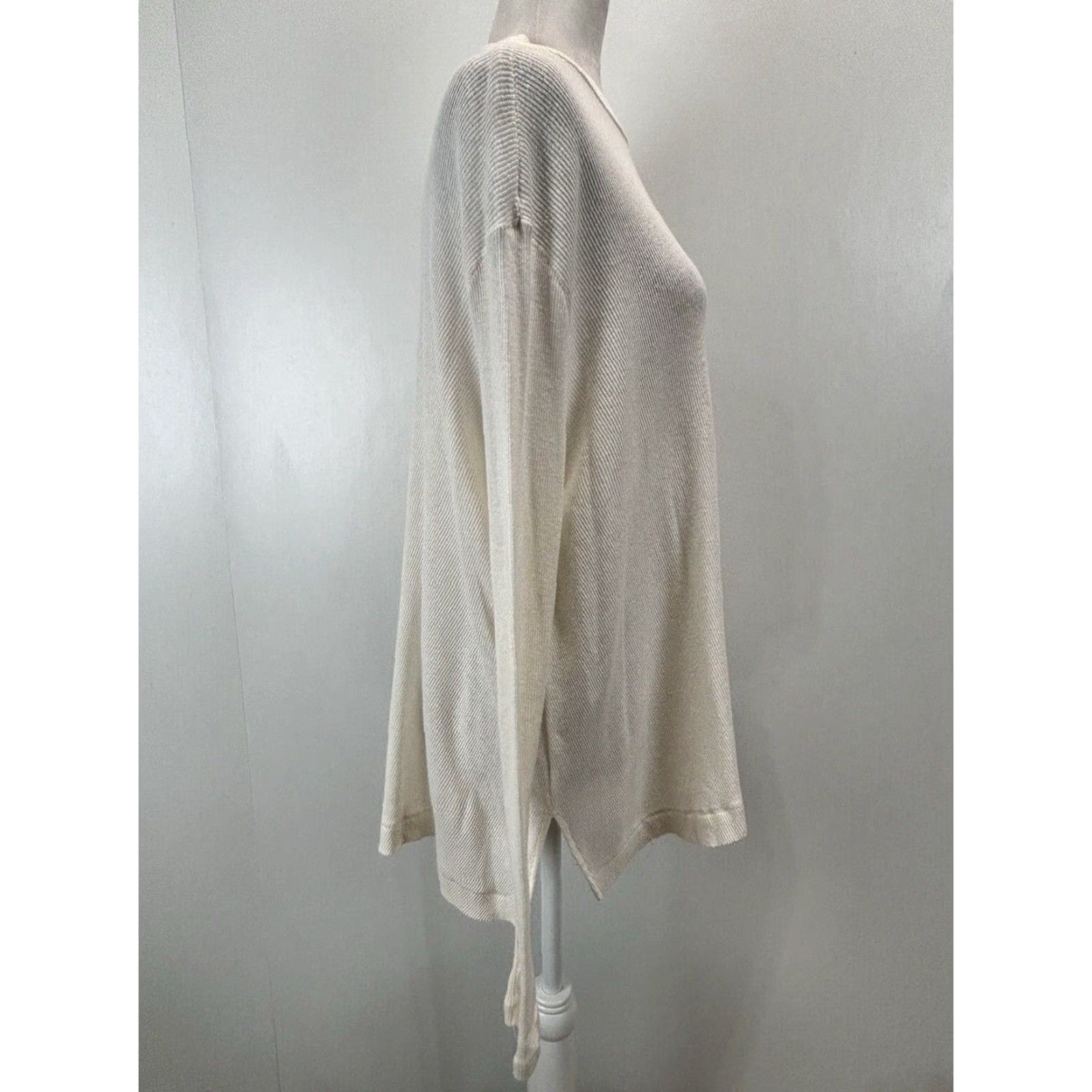 Vintage We The Free Ribbed Tunic Top Shirt Medium Women's Ivory Long Sleeve Pullover Casual Size M / US 6-8 / IT 42-44 - 4 Thumbnail