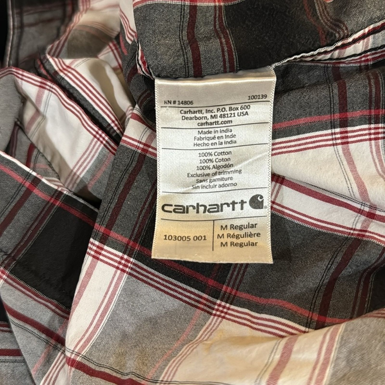Carhartt Carhartt Men’s Plaid Button Up Shirt Size M Size US M / EU 48-50 / 2 - 5 Thumbnail