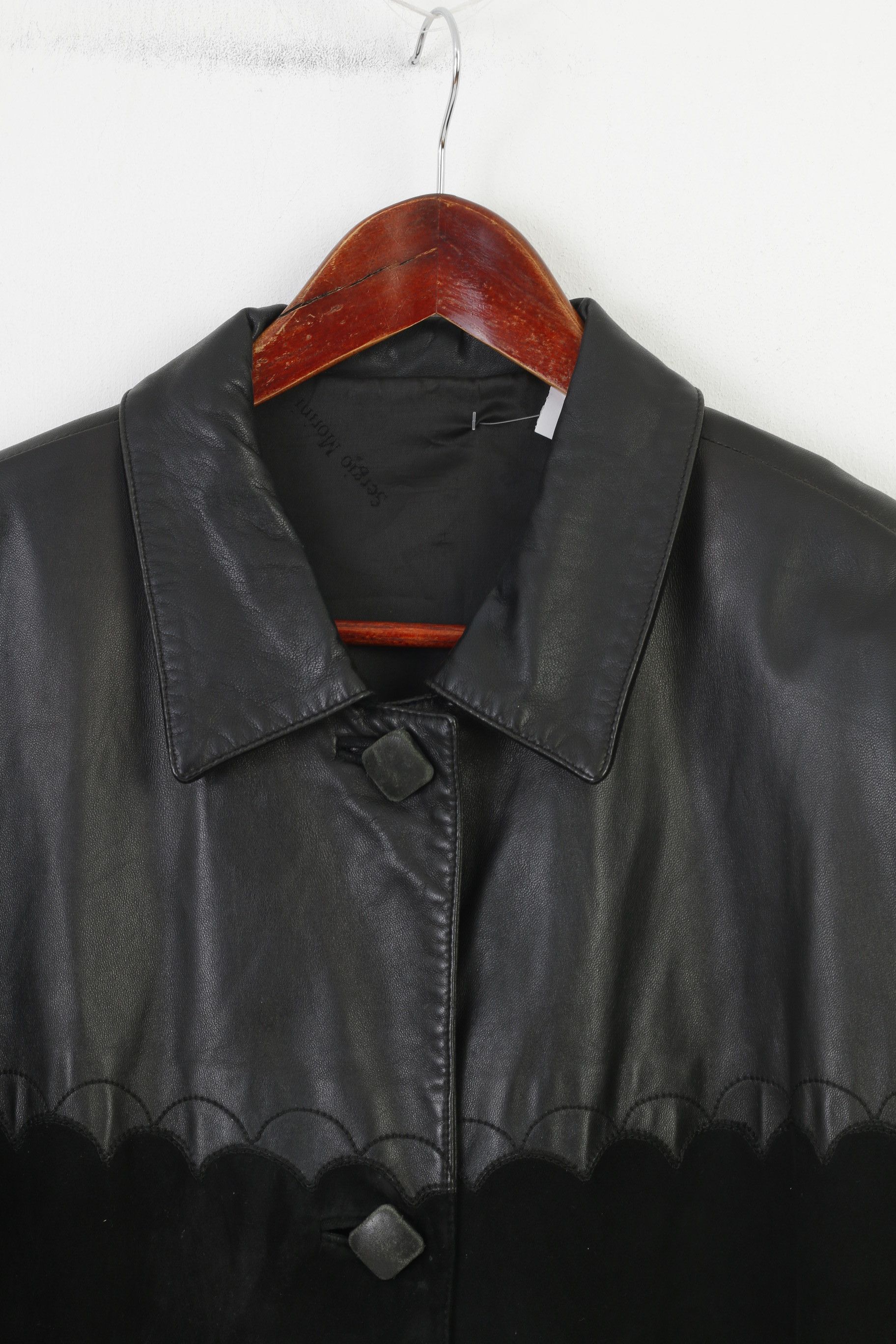 Vintage Sergio Morini Women 48 XL Jacket Black Soft Leather 0050 Size XL / US 12-14 / IT 48-50 - 3 Thumbnail