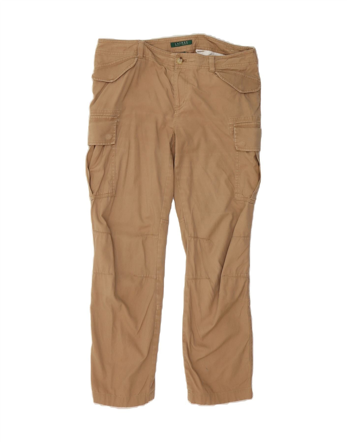 Ralph Lauren Womens Slim Cargo Trousers US 8 Medium W34 L28 Beige Cotton Size 27" / US 4 / IT 40 - 1 Thumbnail