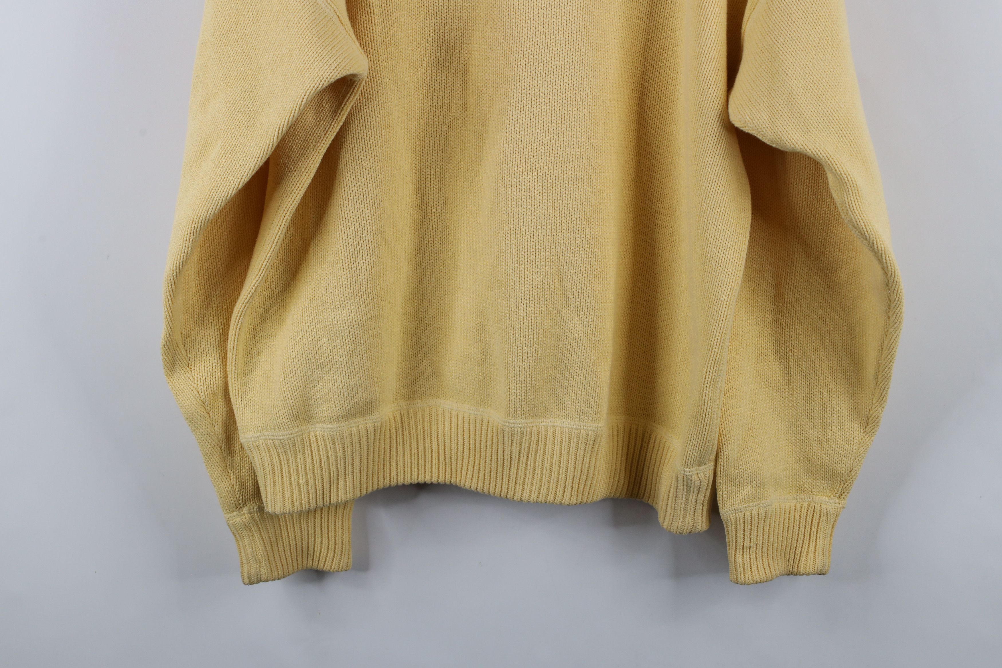 Vintage Vintage 90s Streetwear Blank Cotton Knit Sweater Yellow Size US L / EU 52-54 / 3 - 13 Thumbnail