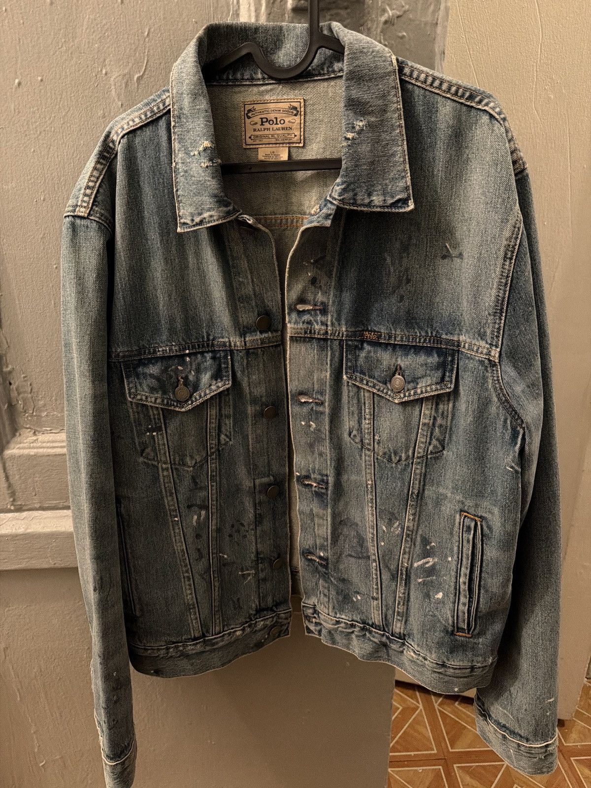 Polo Ralph Lauren Polo Ralph Lauren Paint Splatter Trucker Jacket Size US L / EU 52-54 / 3 - 1 Thumbnail