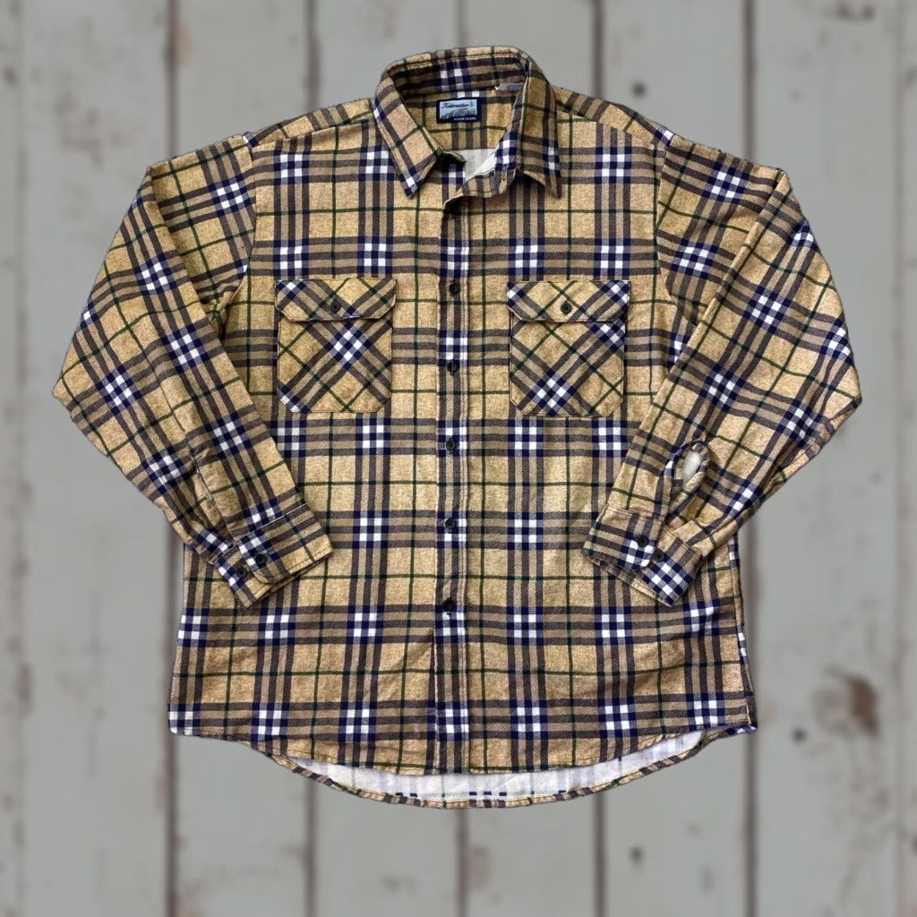 Sears VINTAGE Sears Fieldmaster Poly-Cotton Plaid Flannel Workwear Shirt XL Red Long Sleeve Mens Size US XL / EU 56 / 4 - 1 Thumbnail