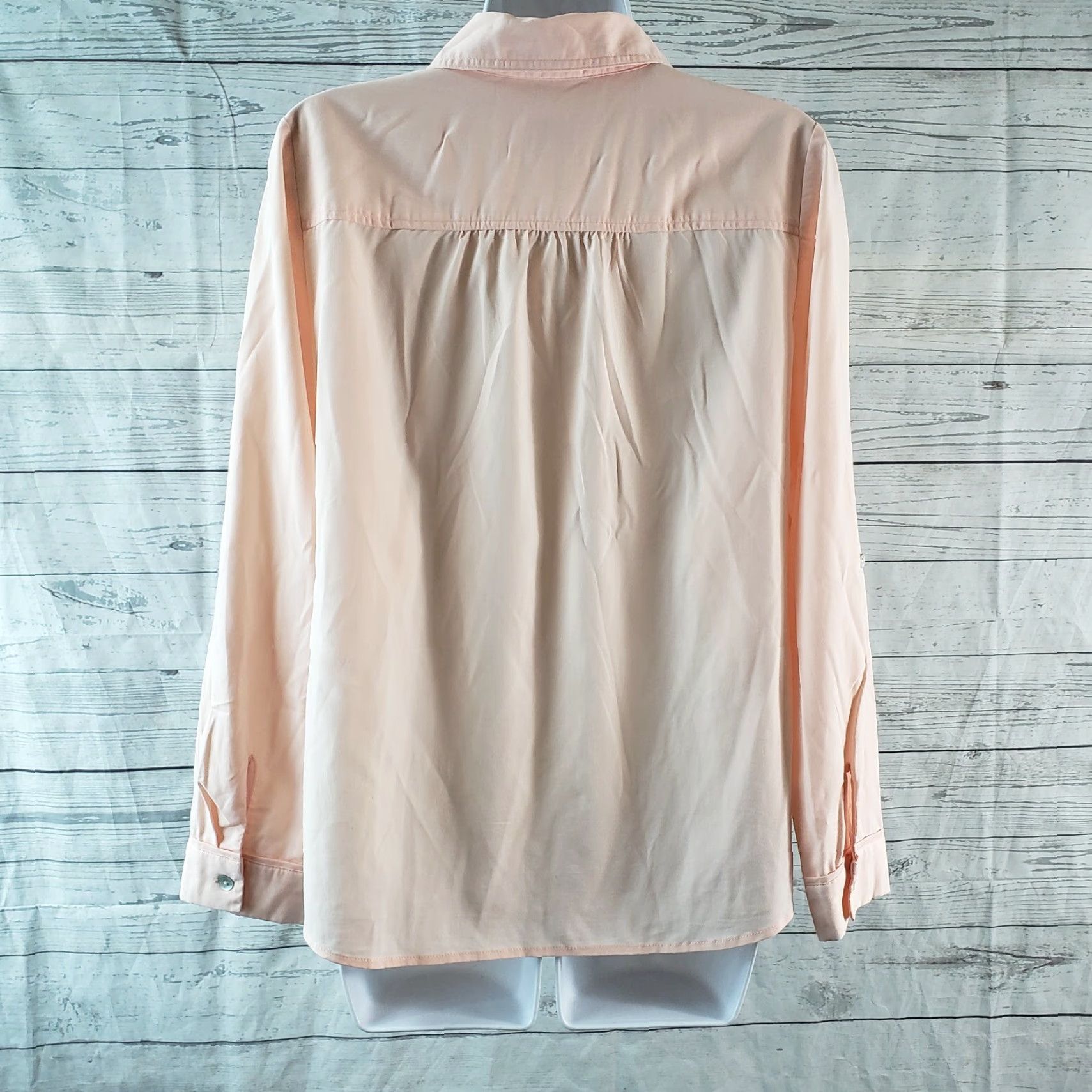 Vintage Chico's Shirt Button-Up Womens Sz S Pink Long Sleeve Modal Blend VINTAGE? No — Casual Basic Solid Size S / US 4 / IT 40 - 4 Thumbnail