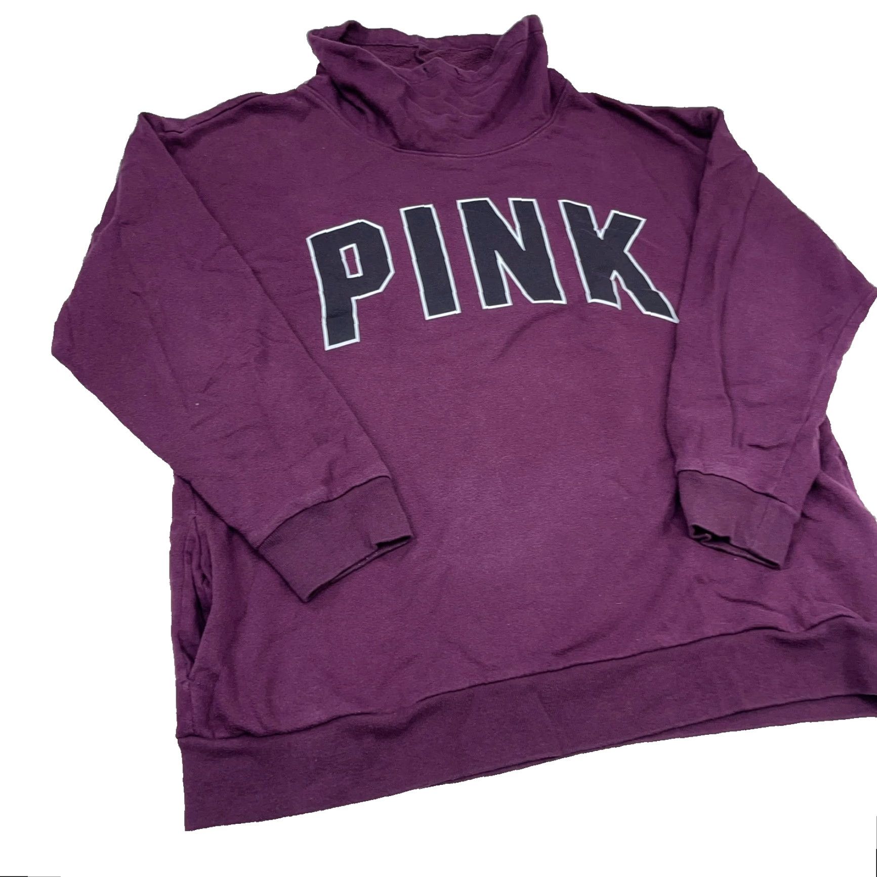 Victoria's Secret VINTAGE Victoria's Secret Pink Sweatshirt Women Medium Purple Pullover Turtle Neck Size M / US 6-8 / IT 42-44 - 2 Thumbnail