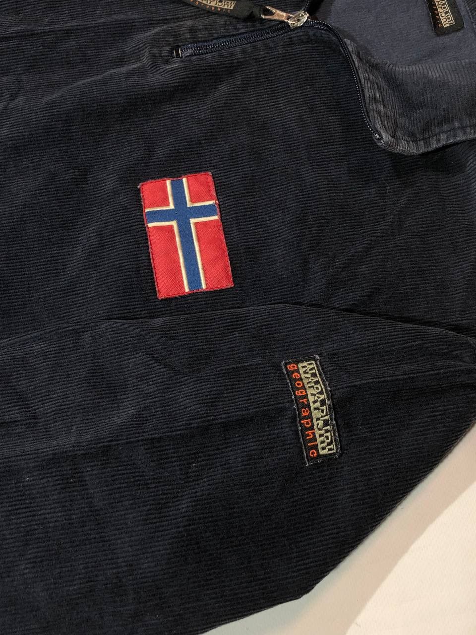 Napapijri × Vintage Napapijri Vintage Zip Velvet Hoodie Size US L / EU 52-54 / 3 - 6 Thumbnail