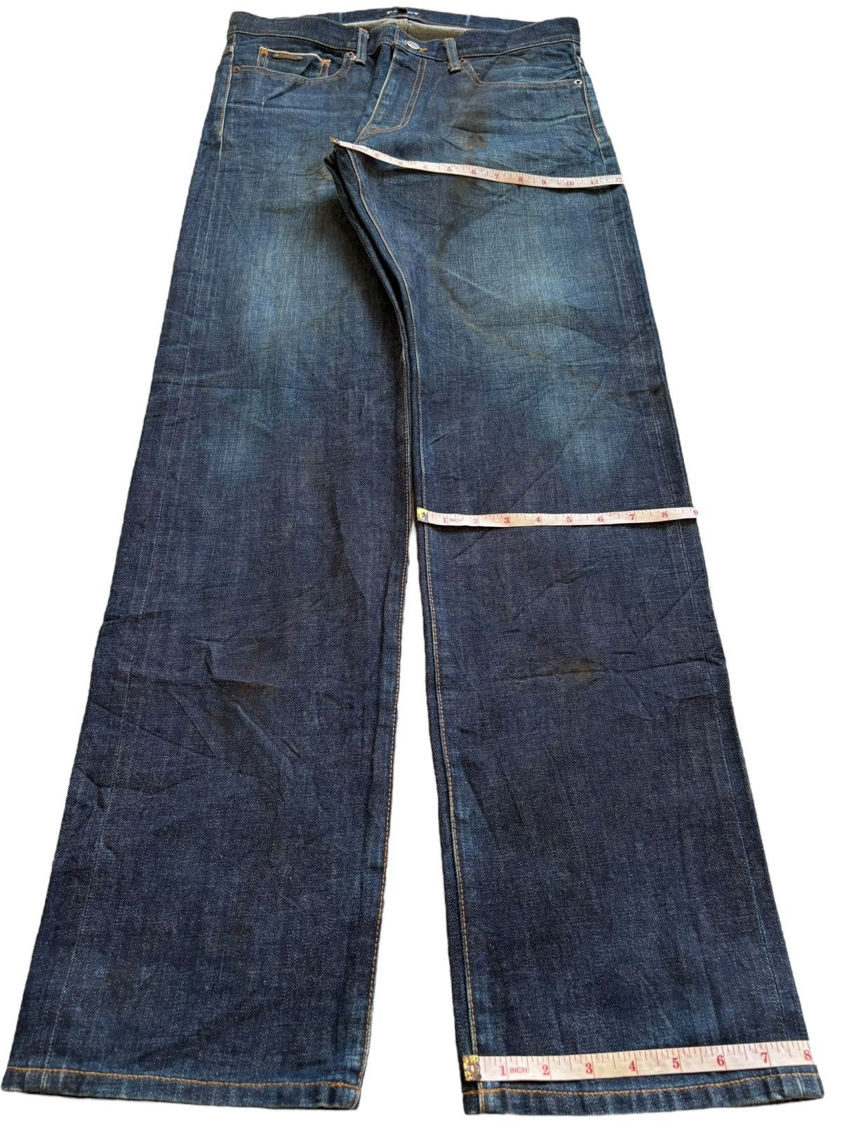 Designer × Japanese Brand Vintage Japanese Brand Raw Denim Selvedge Loose Jeans Size US 33 - 15 Thumbnail