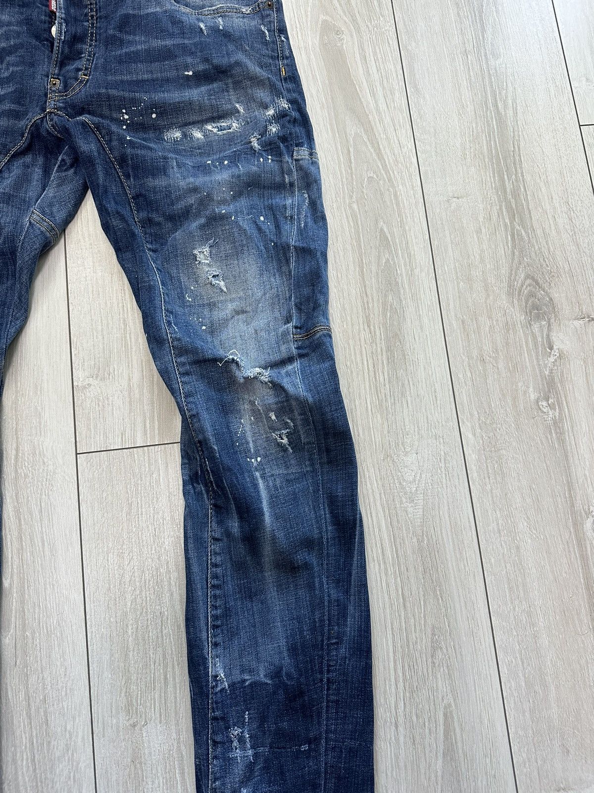 Dsquared2 Dsquared2 Tidy Biker Distressed Denim Jeans Pants (A033) Size US 34 / EU 50 - 5 Thumbnail