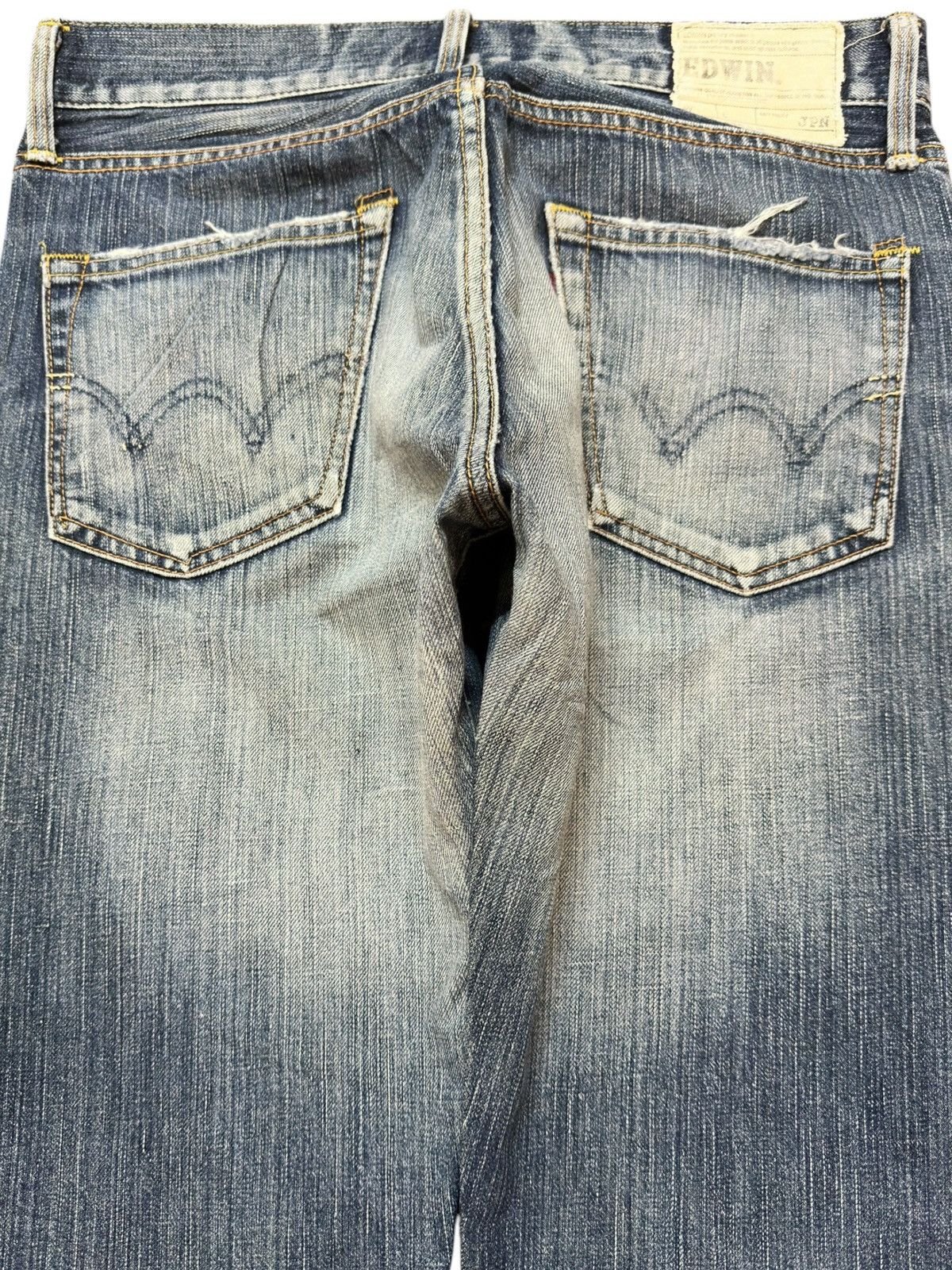 Edwin Vintage Edwin 503 R Faded Grunge Distressed Denim Size US 31 - 5 Thumbnail
