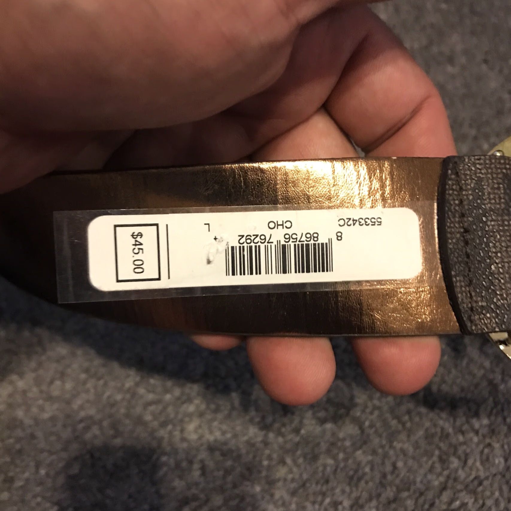 Michael Kors VINTAGE MICHAEL KORS Brown Signature Belt Gold Buckle L Women Belt Brown Gold-Plated Buckle MK Signature Belt Women L Size ONE SIZE - 4 Thumbnail