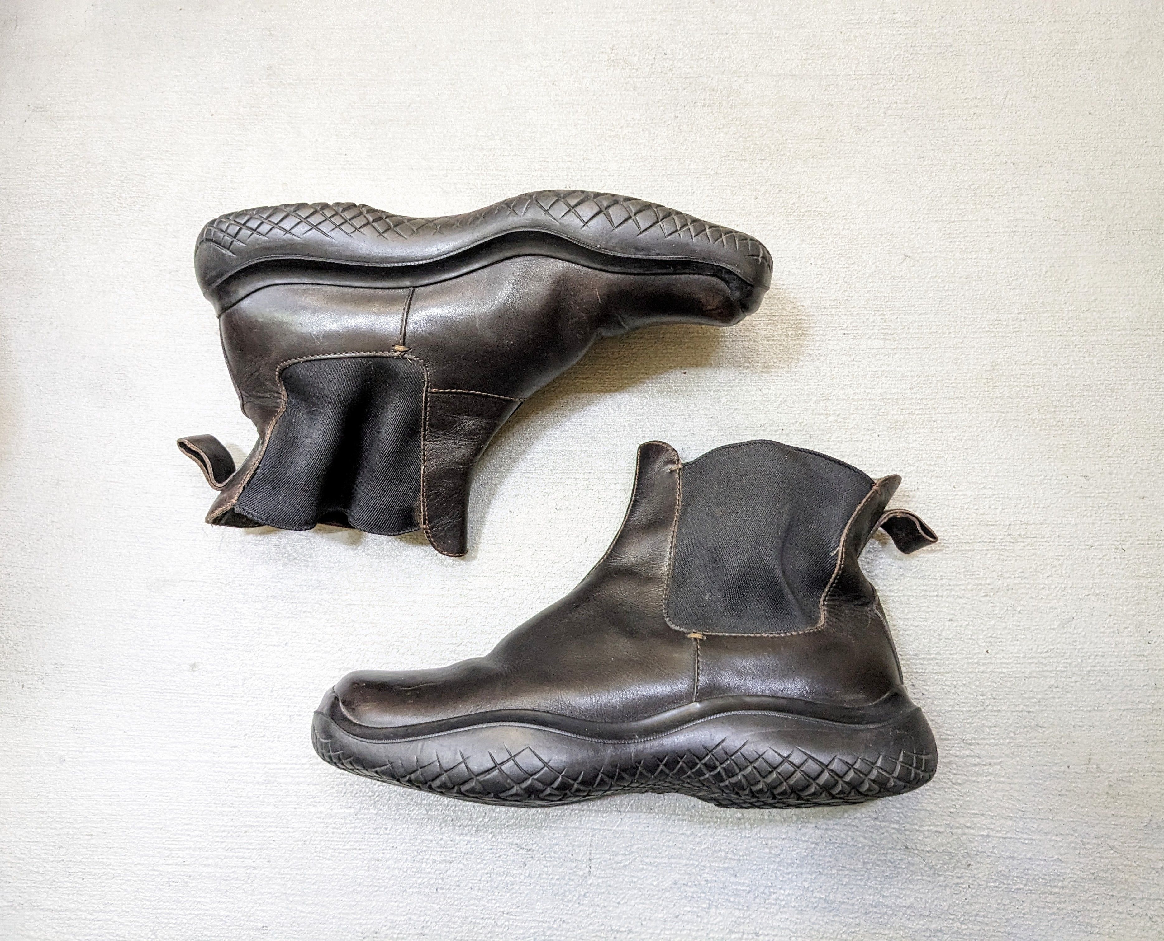 Prada Vintage Prada Boots Brown Leather Size 10.5 Vibram Y2K  display picture 3