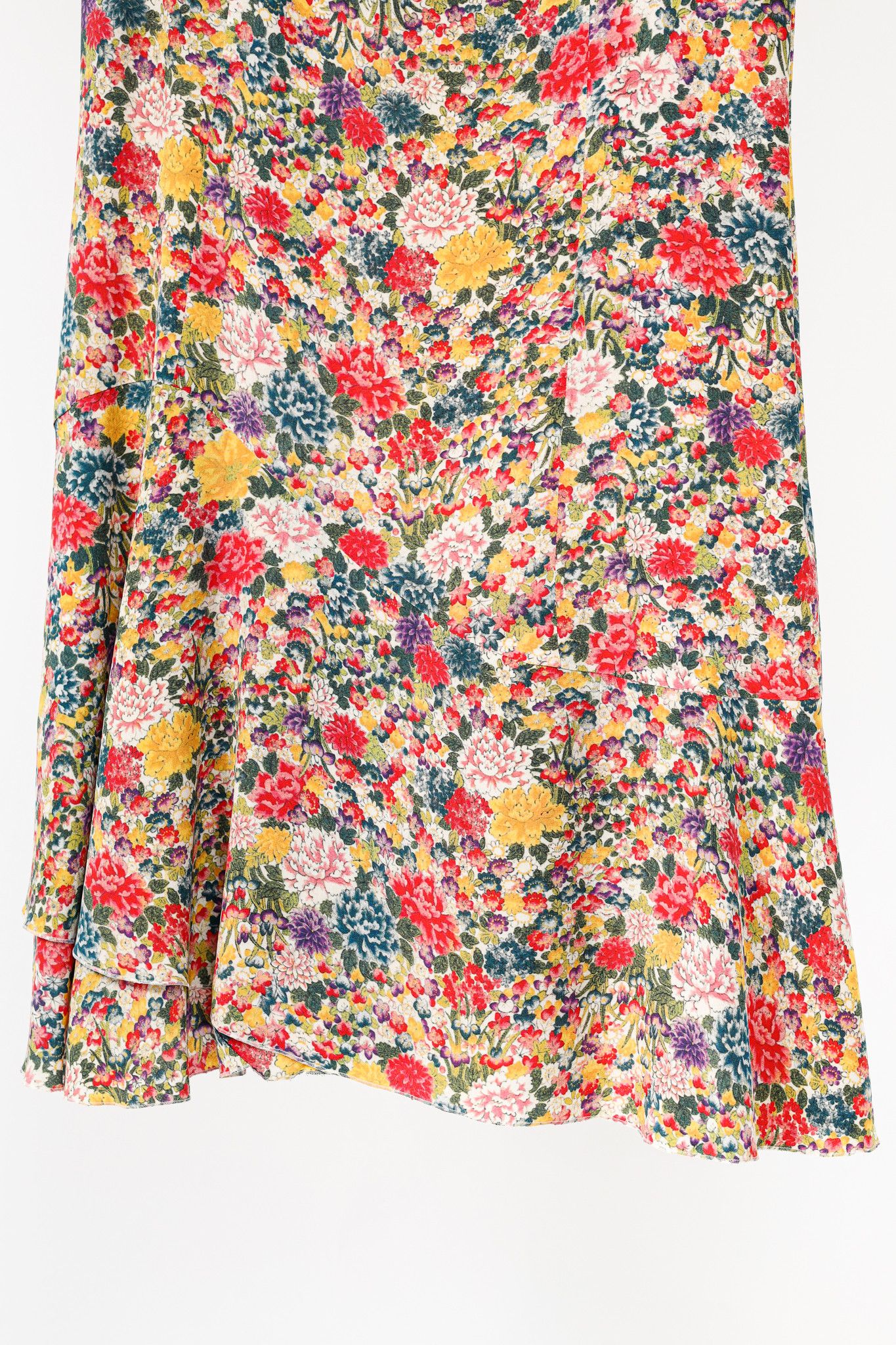 Etro Etro Green & Pink Silk Floral-Print Mini Dress Size L / US 10 / IT 46 - 7 Thumbnail