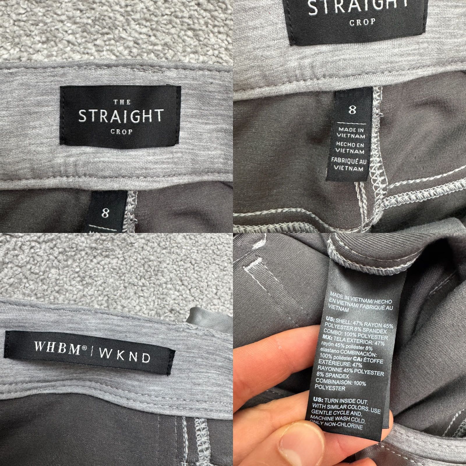 White House Black Market White House Black Market WKND Cropped Straight Leg Pants Women 8 Gray Satin Side Buttons Pockets Stretch Wearable Regular Size 30" / US 8 / IT 44 - 8 Thumbnail