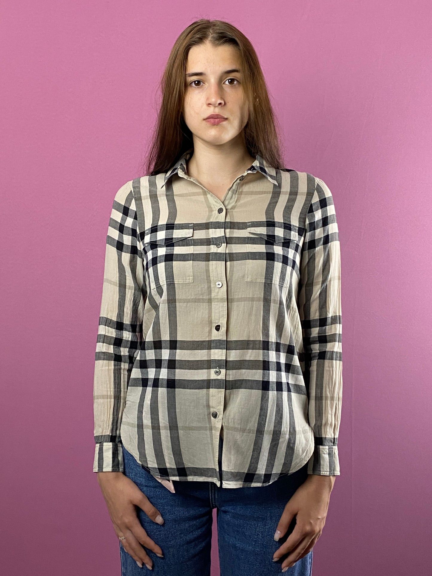 Burberry × Vintage Burberry Nova Check Shirt Vintage Women's Plaid Shirt - S Size S / US 4 / IT 40 - 2 Thumbnail