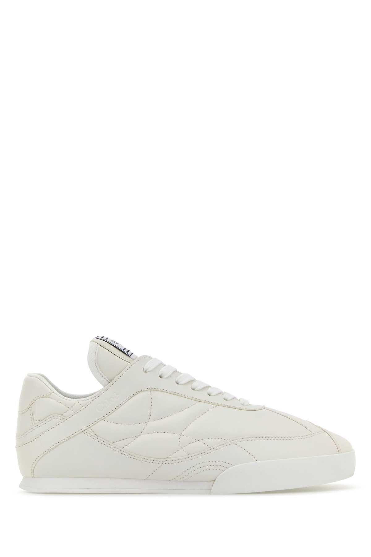 White Leather Chloã¨ Kick Sneakers