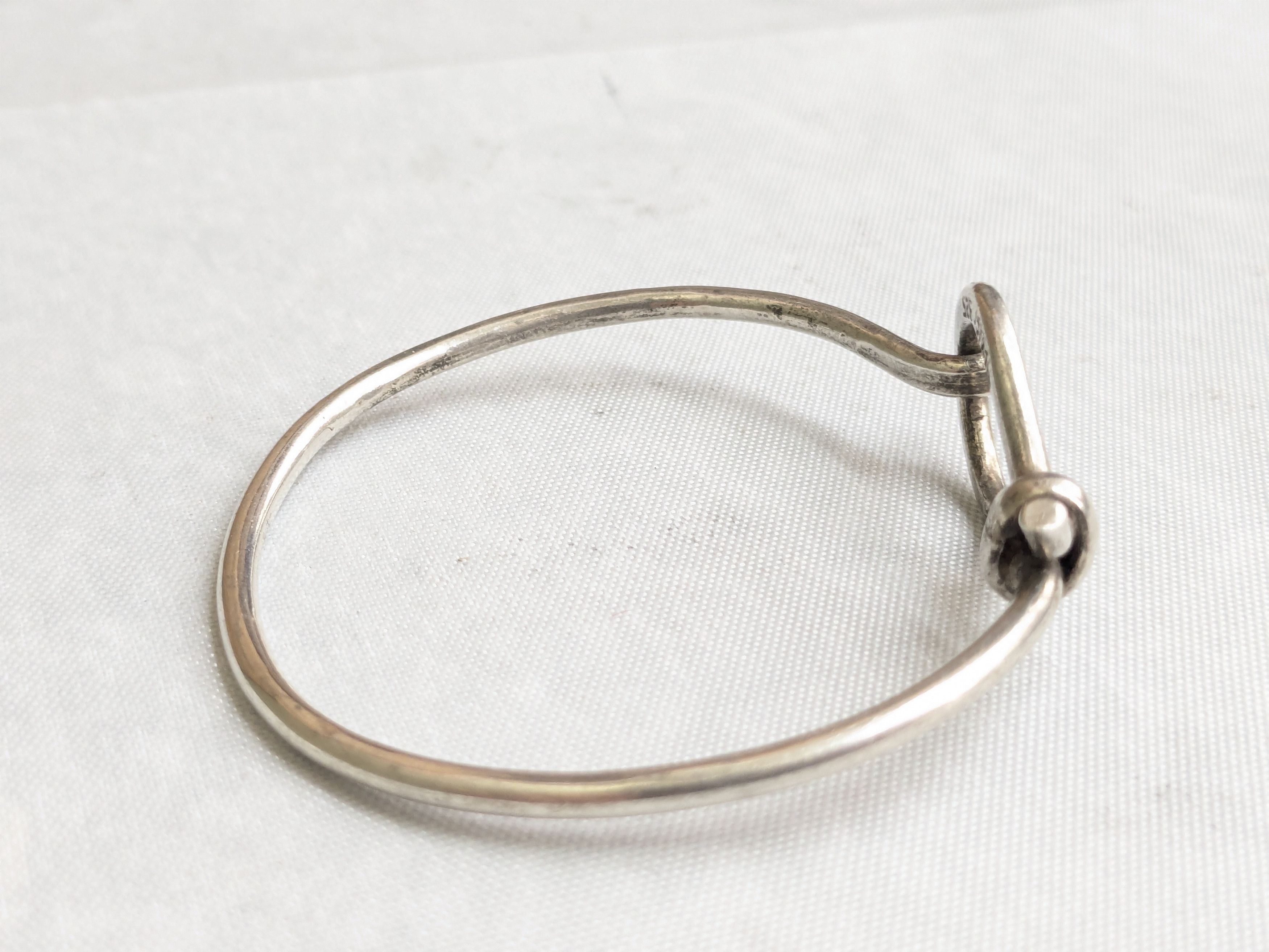 Jewelry Vintage Sterling Silver Bracelet Hook Wire Taxco Mexico 6.5" Size ONE SIZE - 7 Thumbnail