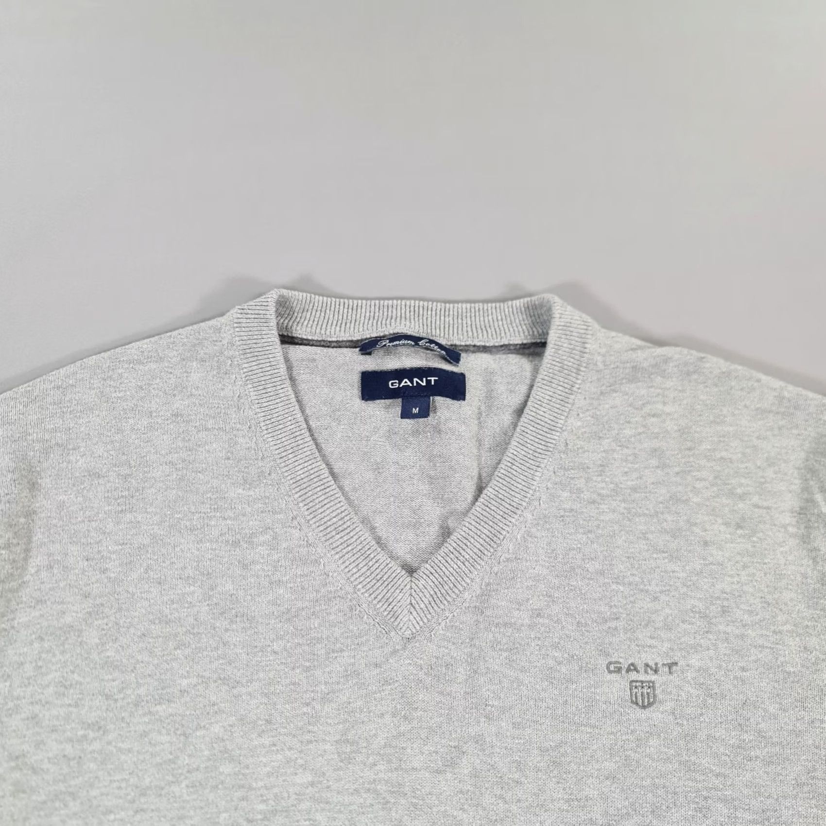 Gant GANT Mens Jumper Grey Medium 100% Cotton Knit Long Sleeve Cable Sweatshirt Size US M / EU 48-50 / 2 - 2 Thumbnail