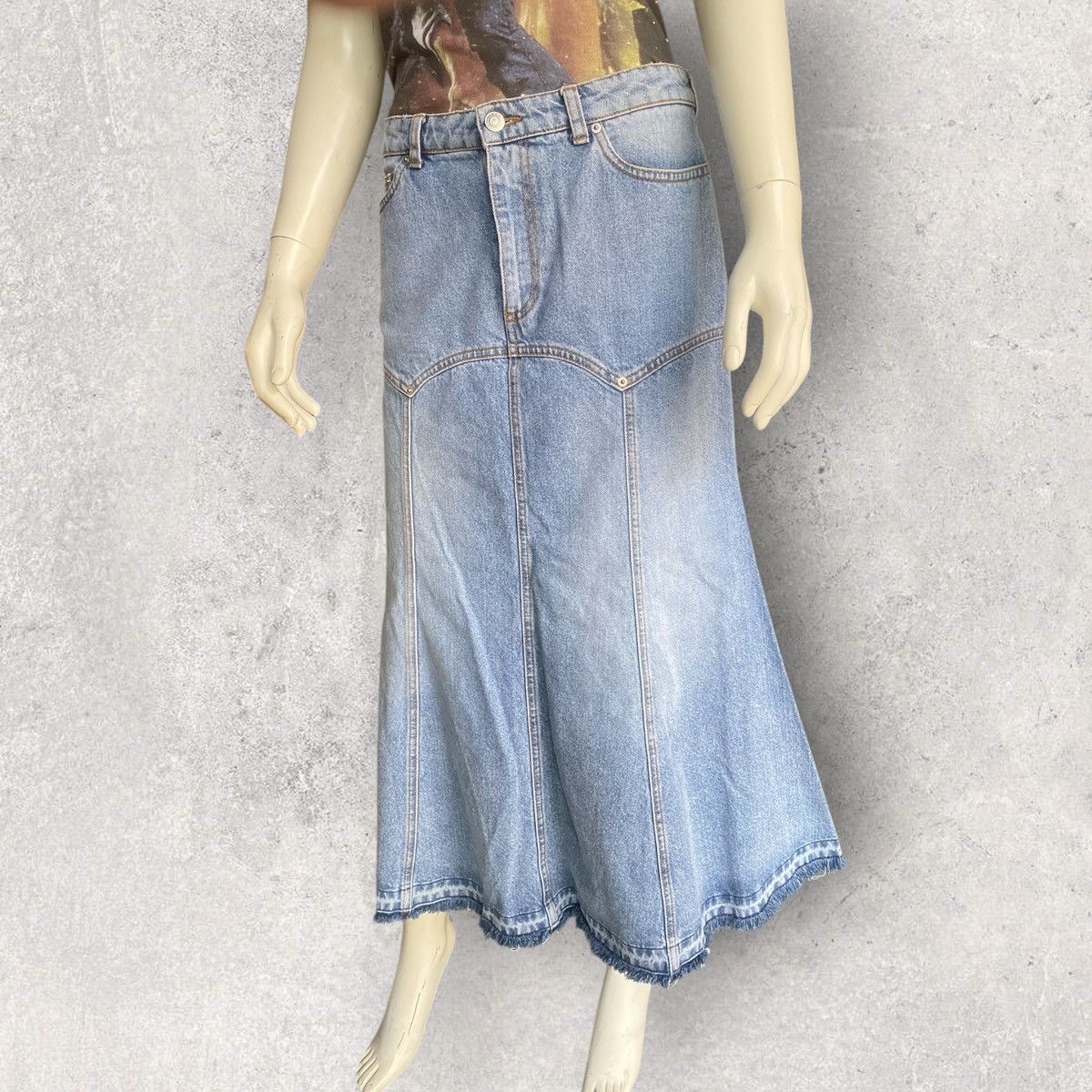 Alexander McQueen 2017 Denim Mermaid Skirt Size 28" / US 6 / IT 42 - 3 Thumbnail