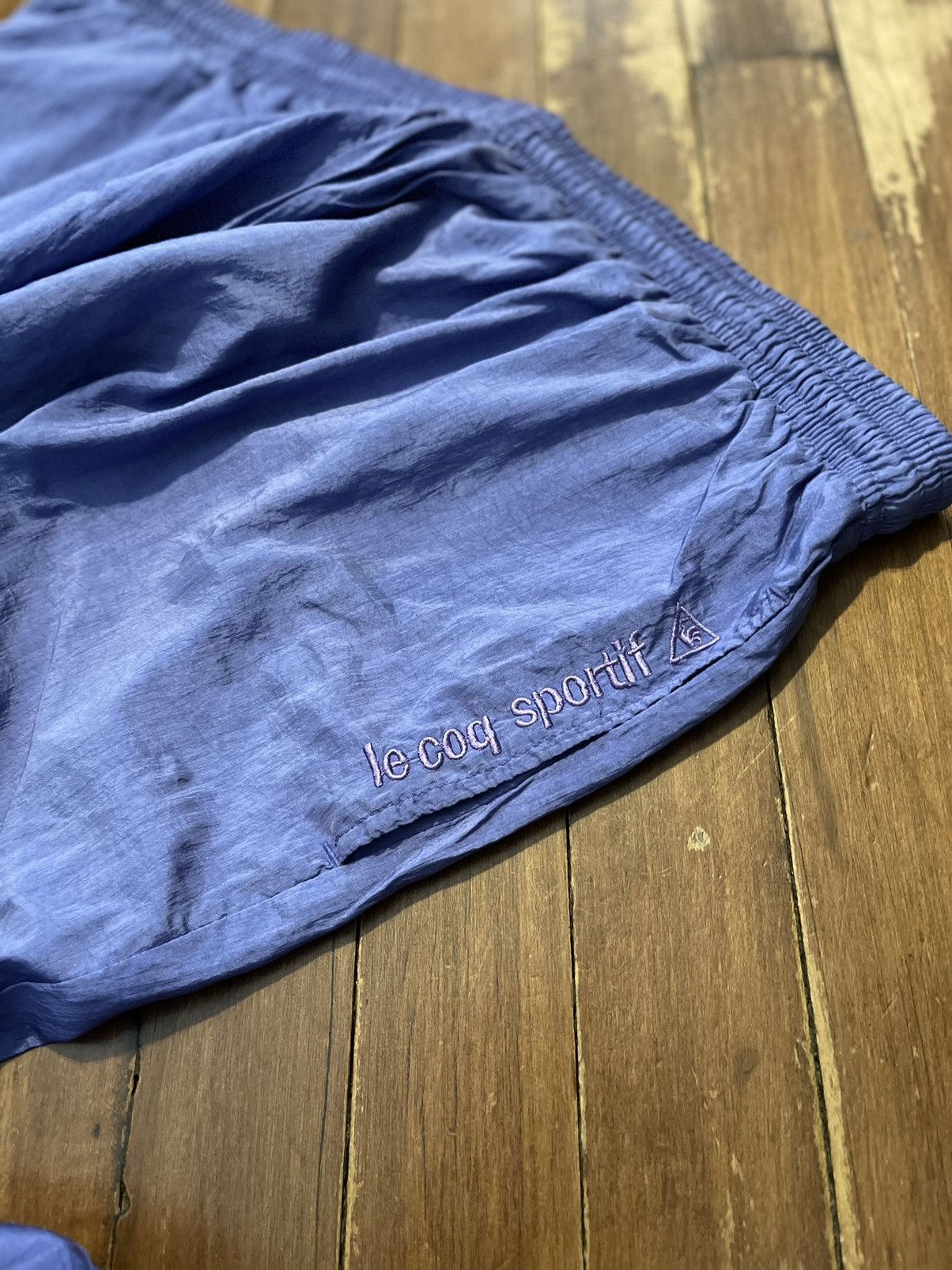 Le Coq Sportif × Vintage Vintage Le Coq Sportif Zip Leg Nylon Drill Pant Lined Warmup Size US 35 - 4 Thumbnail
