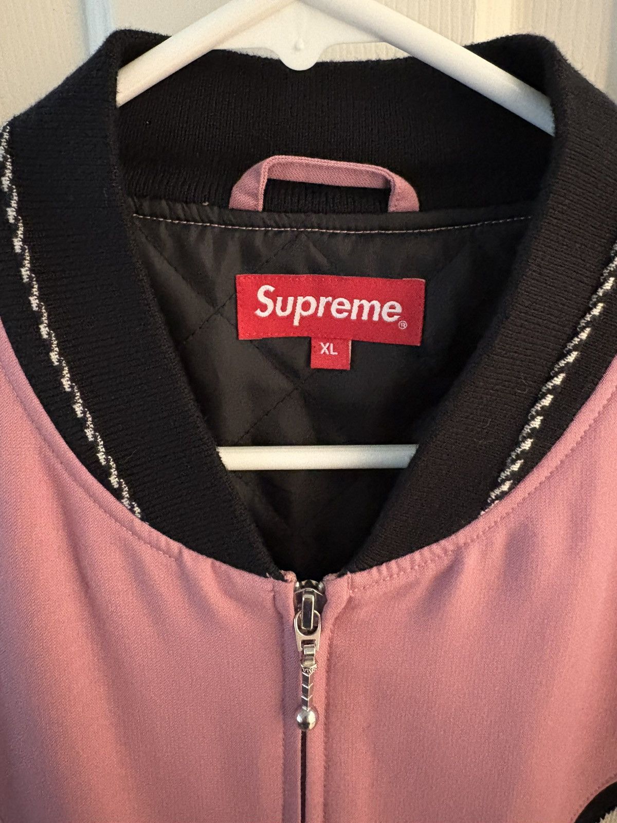Supreme Supreme Diamond Rayon Bomber Dusty Pink Size US XL / EU 56 / 4 - 2 Thumbnail