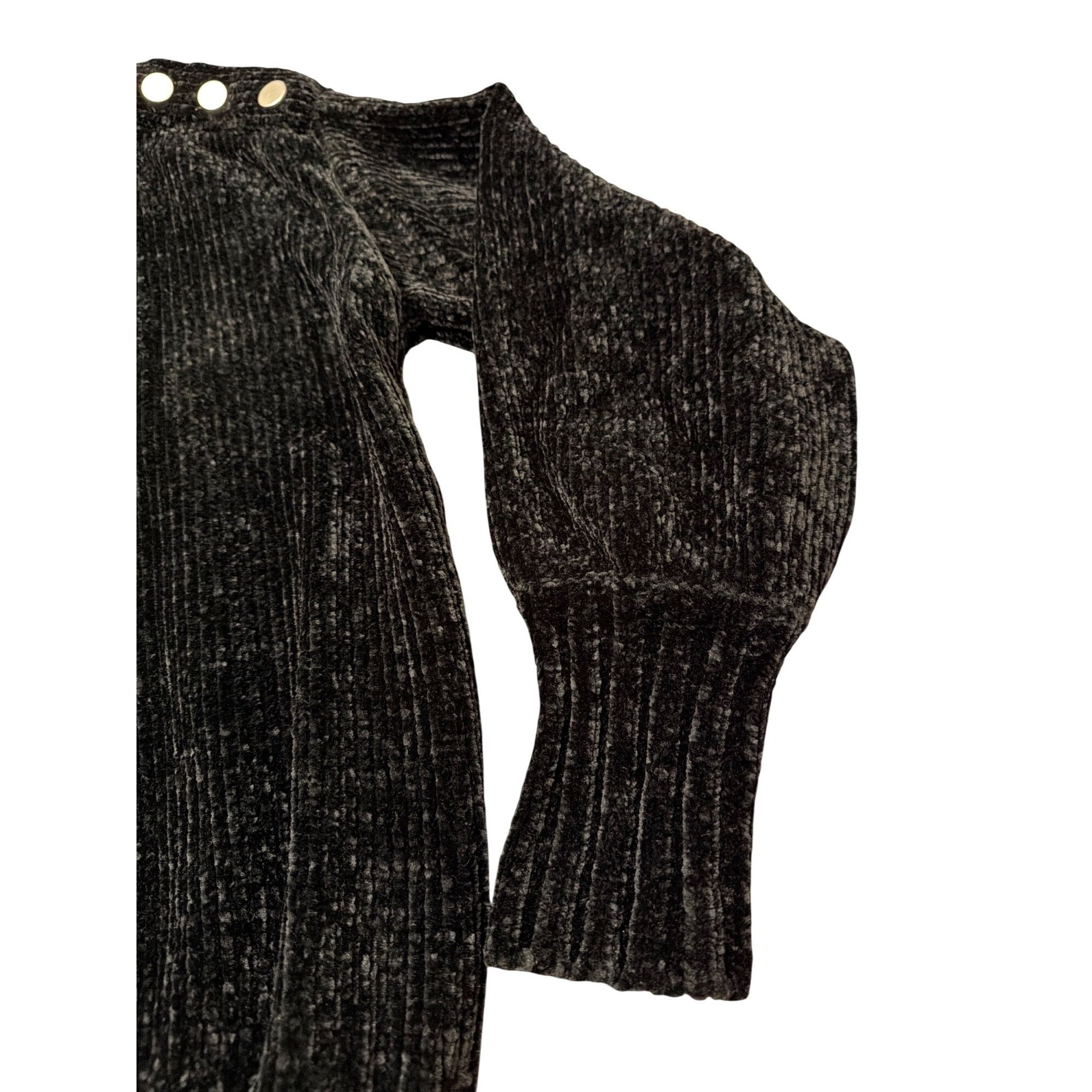 Cynthia Rowley Cynthia Rowley Black Chenille Mockneck Sweater Silver Should Size S / US 4 / IT 40 - 3 Thumbnail