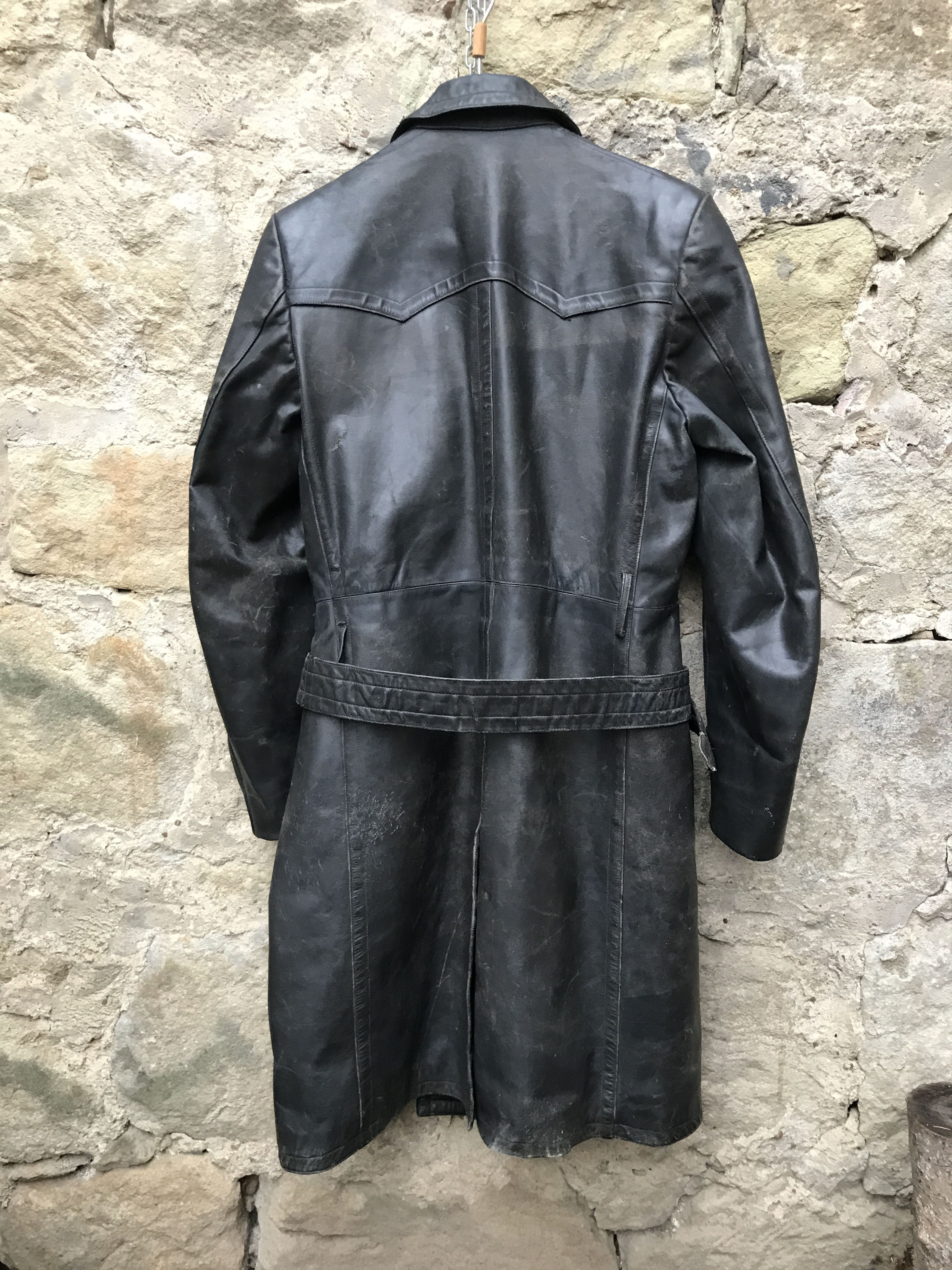 Vintage 40s German Motorcycle Horsehide Leather Jacket / Coat Size US L / EU 52-54 / 3 - 11 Thumbnail