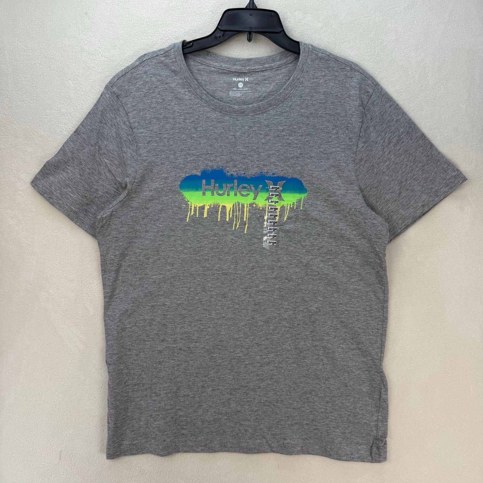 Hurley WHOLESALE 17X HURLEY MENS LARGE HOT MESS GRAPHIC TEE GREY II Size US L / EU 52-54 / 3 - 1 Thumbnail