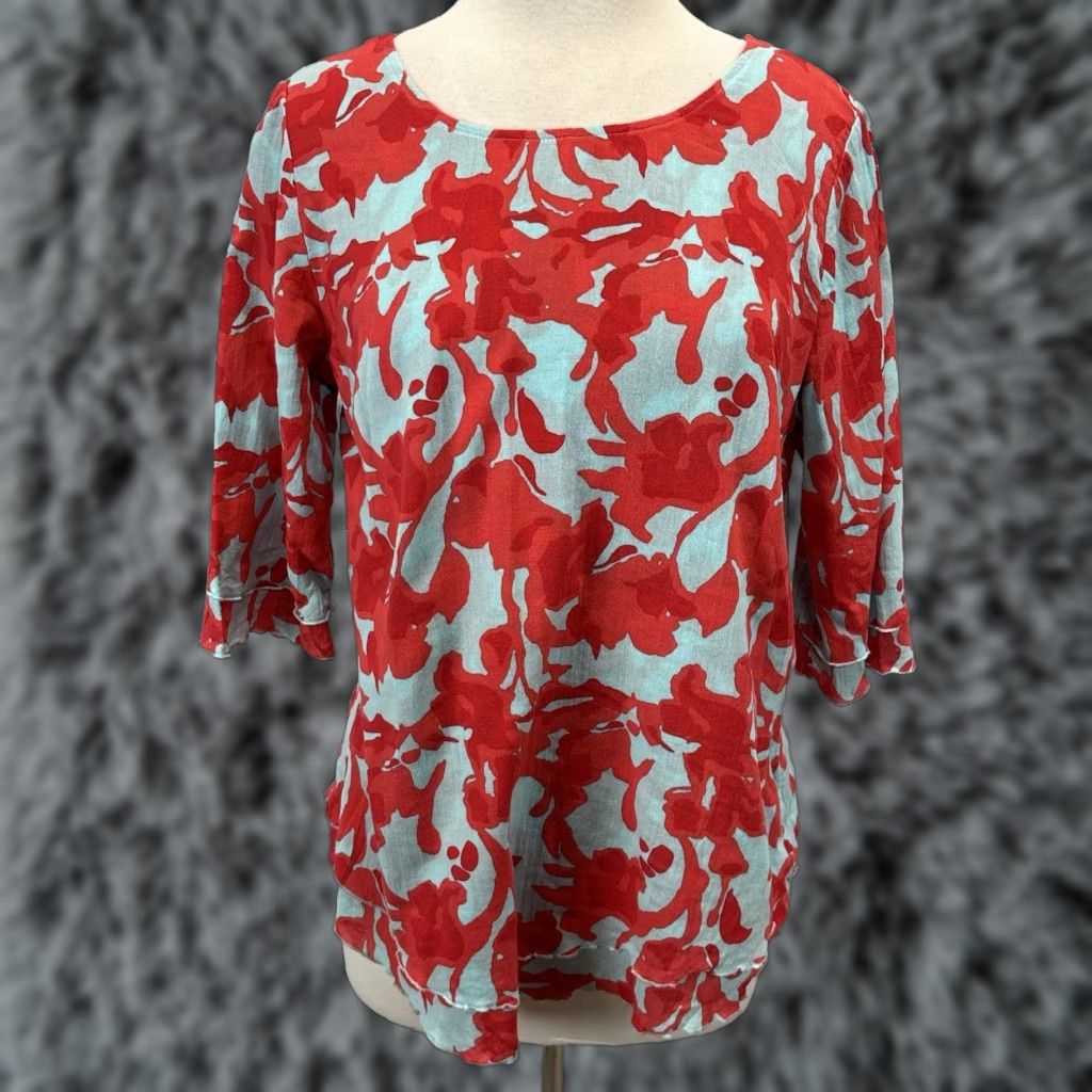 Soft Surroundings Soft Surroundings Tunic Blouse Women Small Multicolor Floral 3/4 Sleeve Siesta Key Size S / US 4 / IT 40 - 1 Thumbnail