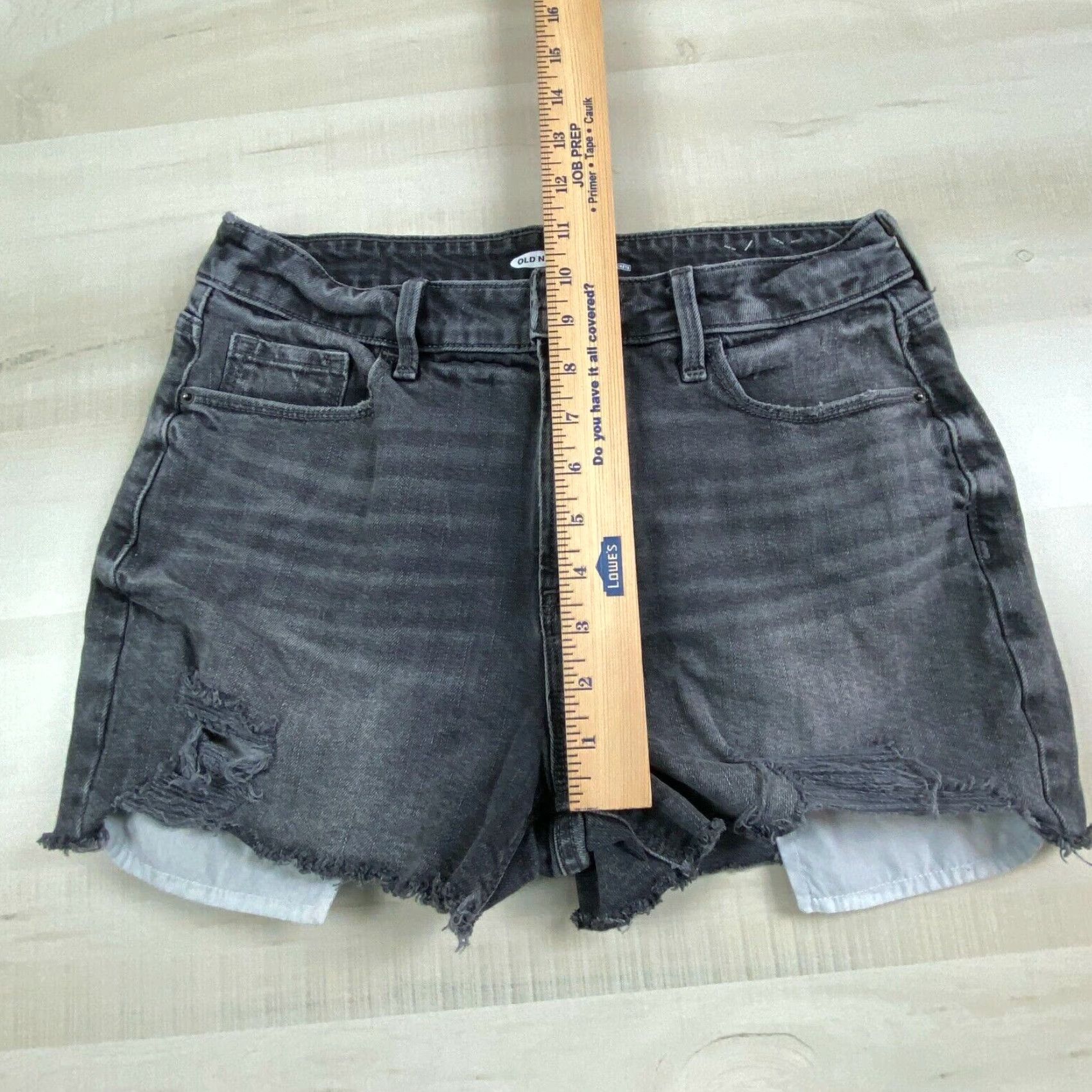 Old Navy Old Navy Womens Denim Shorts 8 Faded Black High Rise Distressed Cut Offs NWOT Size 28" / US 6 / IT 42 - 6 Thumbnail