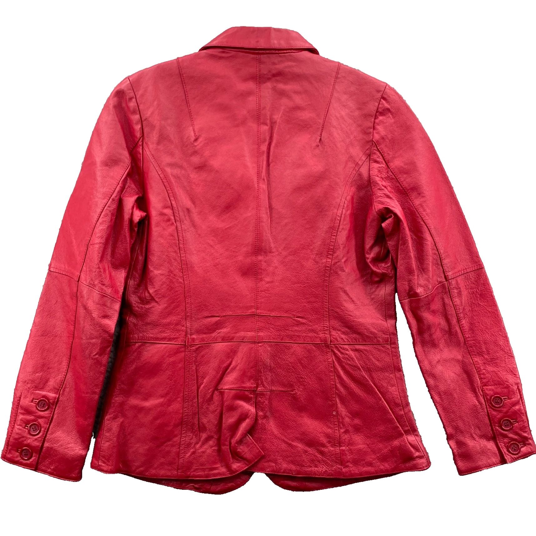Vintage VINTAGE Metrostyle Red Leather Jacket Womens 8 Coat Academia 90's Chic Y2k Fall Corpcore Jacket Size M / US 6-8 / IT 42-44 - 2 Thumbnail