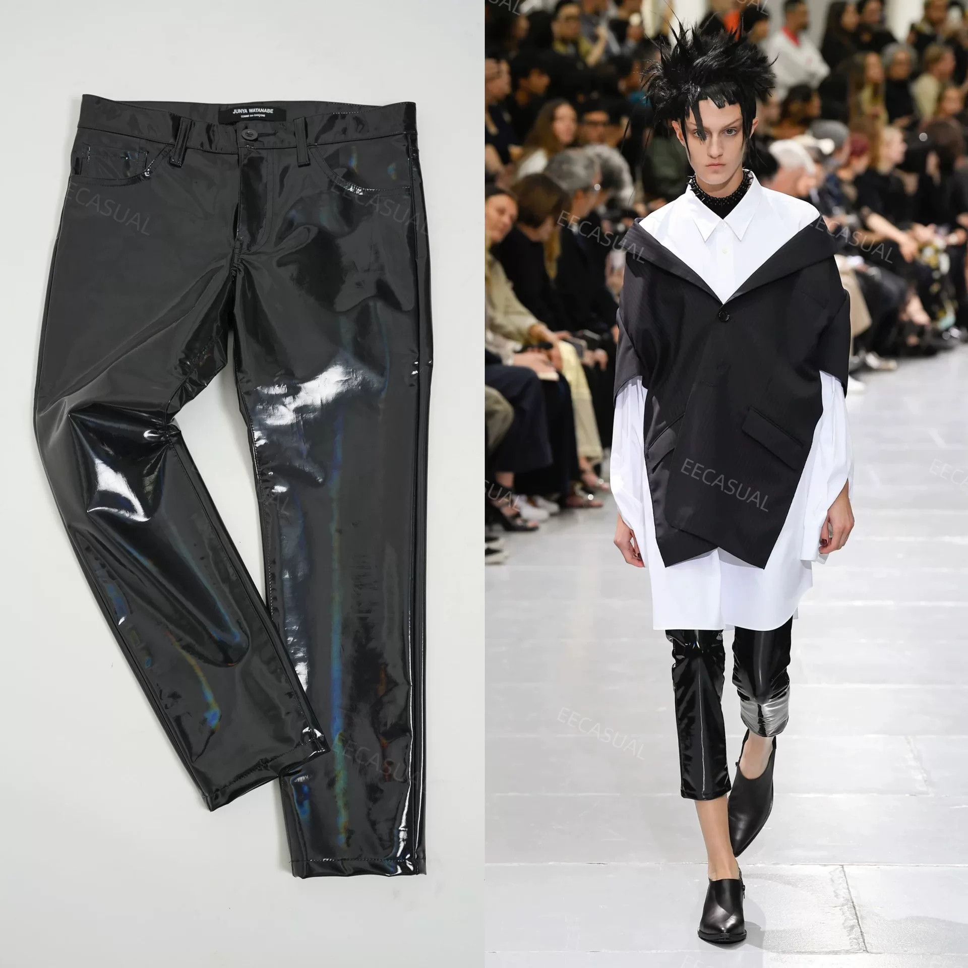 Junya Watanabe Junya Watanabe Black Patent Leather Pants Size US 26 / EU 42 - 1 Thumbnail
