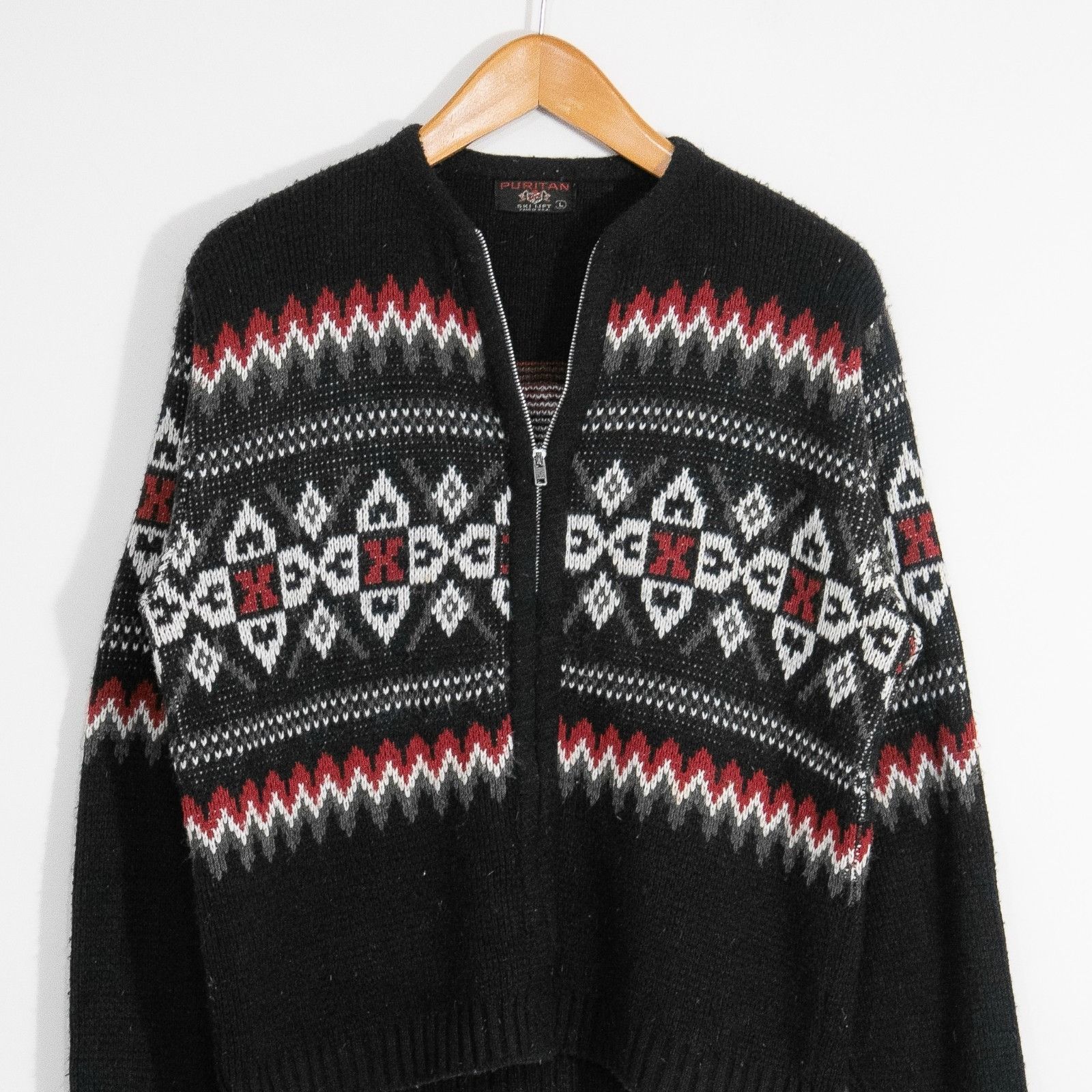 Puritan Vintage 60s Puritan Fair Isle Cardigan Sweater Mens Medium Size US M / EU 48-50 / 2 - 2 Thumbnail