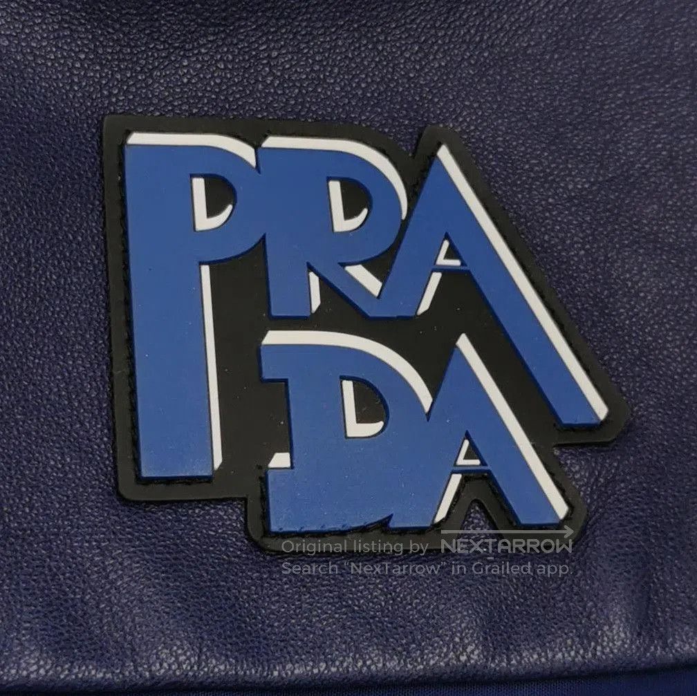 Prada Prada Leather Logo Mini Skirt in Deep Blue . Size 39" - 2 Thumbnail
