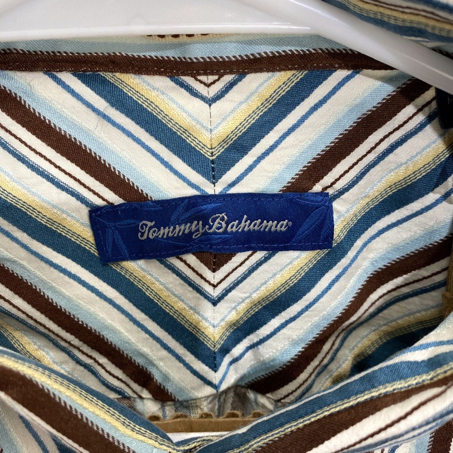 Tommy Bahama Tommy Bahama Striped Long Sleeve Shirt Silk XL Multicolor Button-Front Embossed Knit Chest Pocket Casual Shirt Men Size US XL / EU 56 / 4 - 2 Thumbnail