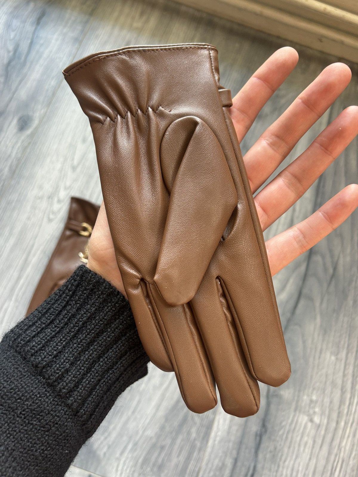 Saint Laurent Paris YSL Rive Gauche Nappa Leather Gloves Size ONE SIZE - 6 Thumbnail