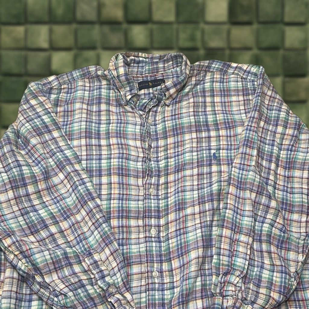 Polo Ralph Lauren Polo Ralph Lauren Linen Button-Up Shirt Mens XL Colorful Plaid Preppy Easter Button-Down Classic Mens Shirt Size US XL / EU 56 / 4 - 1 Thumbnail