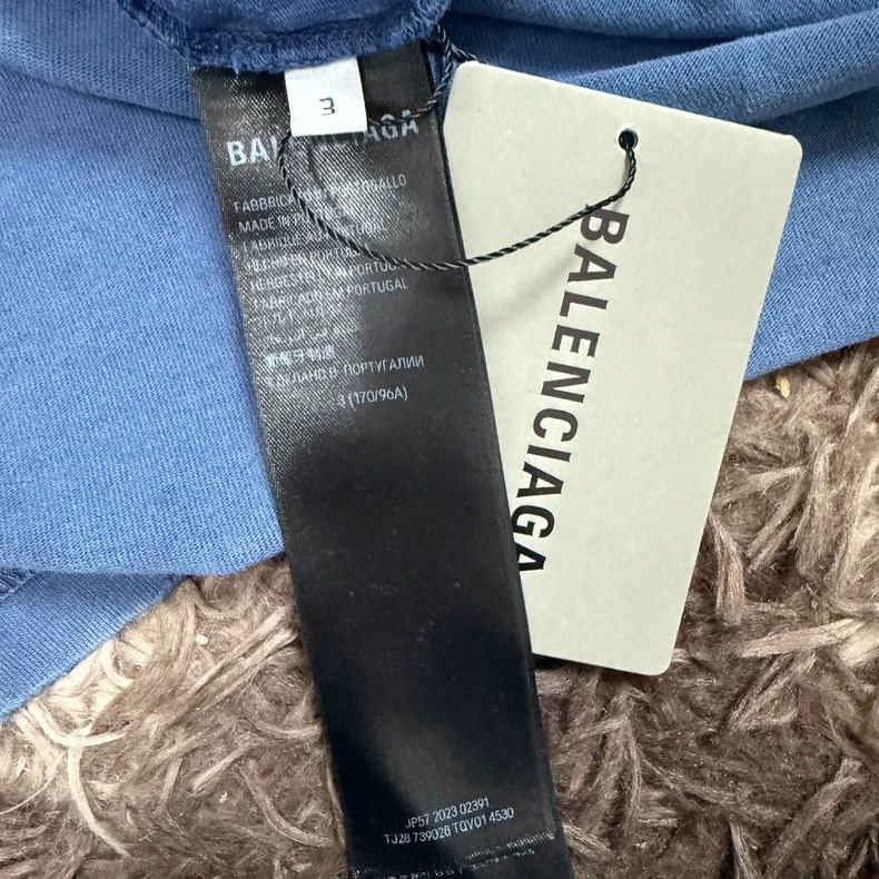 Balenciaga Balenciaga Paris Tower MOON Blue Oversize Short Sleeve Size US L / EU 52-54 / 3 - 4 Thumbnail
