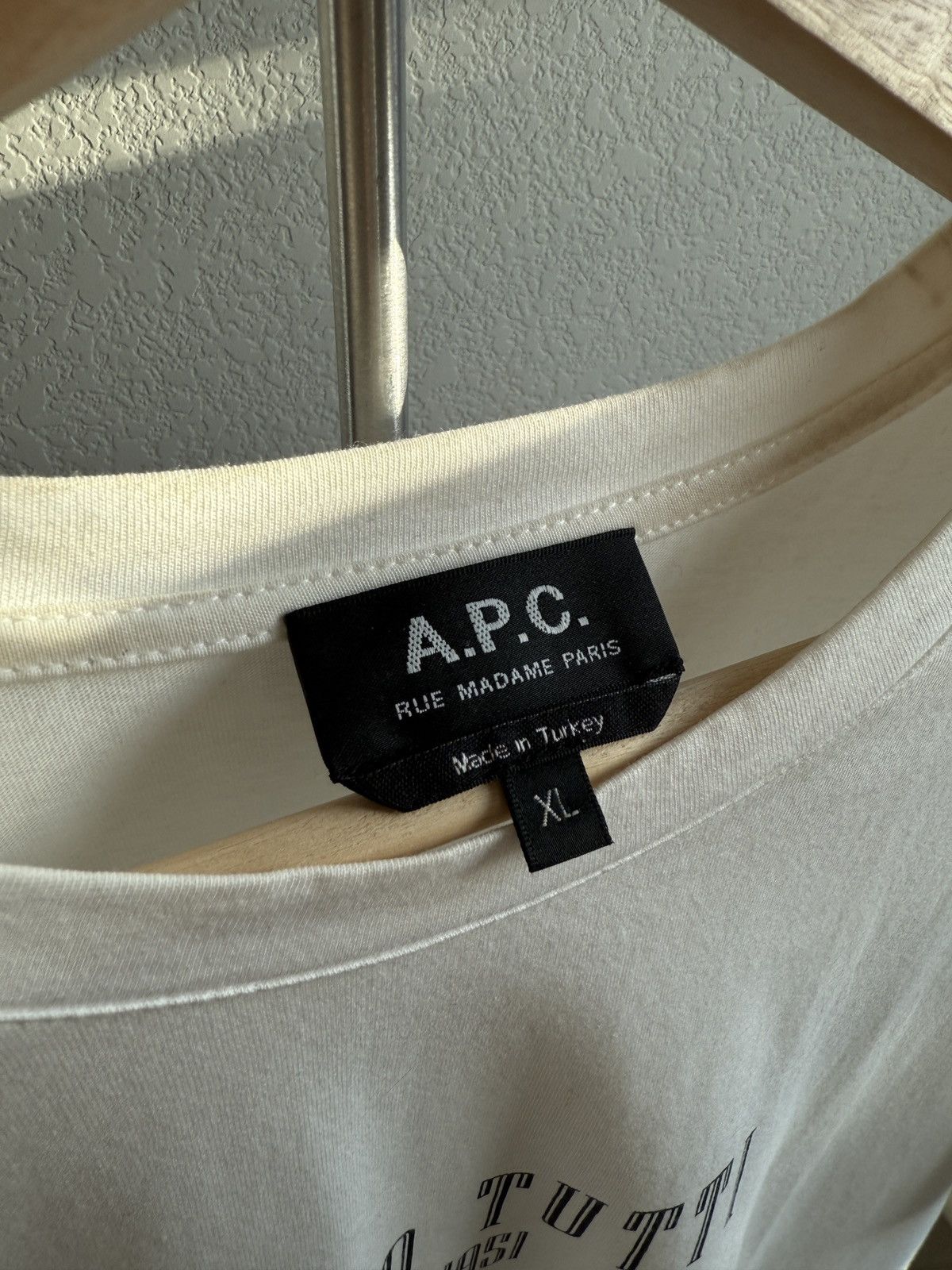 A.P.C. White “Gianno Tutti” Logo Tee Size US XL / EU 56 / 4 - 3 Thumbnail