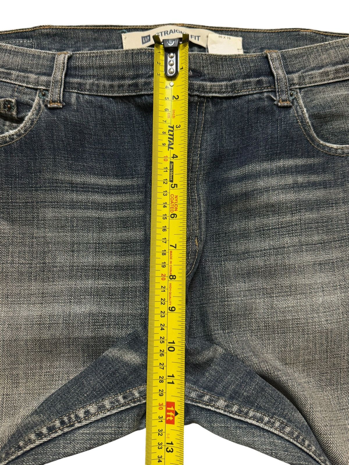 Gap Vintage Y2K Gap Blue Wash Bleached Straight Wide Leg Baggy Size US 36 / EU 52 - 9 Thumbnail