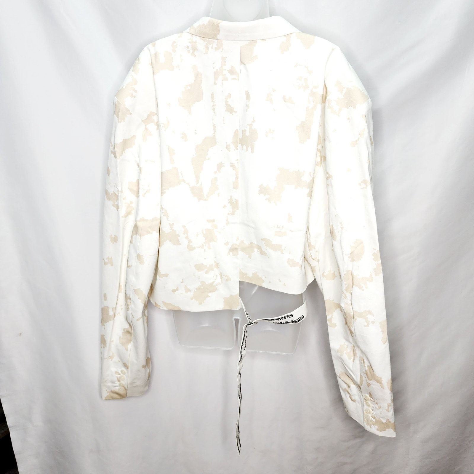 Other Maison Blanche Cream & Tan Bleached Print Cropped Jacket Size XXL / US 16-18 / IT 52-54 - 2 Thumbnail