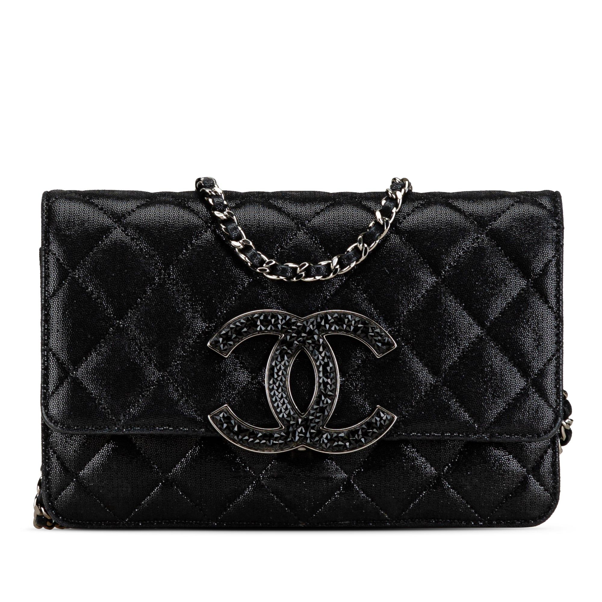 Chanel Chanel Iridescent Caviar Crystal CC Wallet On Chain Black Size ONE SIZE - 1 Thumbnail
