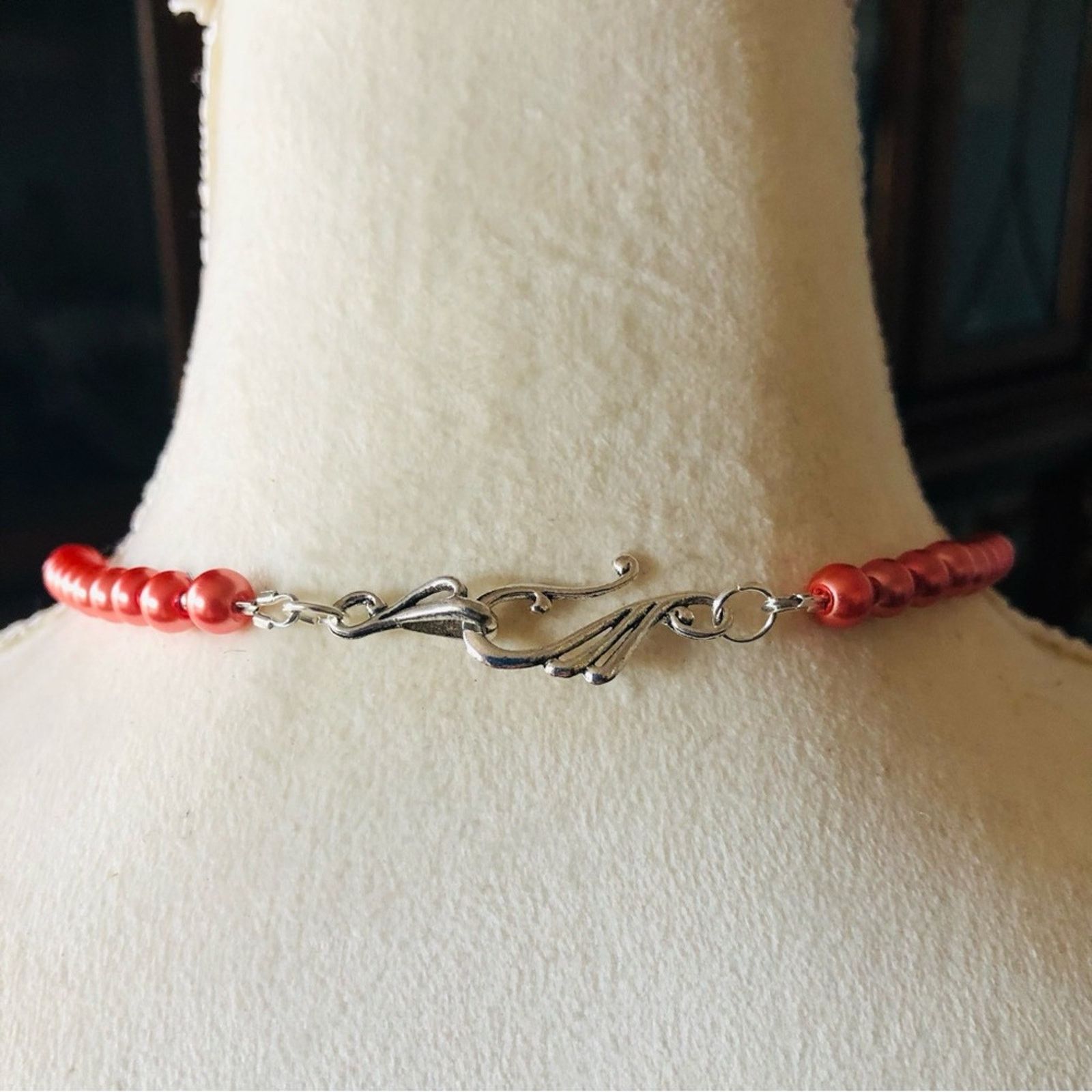 Handmade Handcrafted repurpose antique rose stone Pearl necklace Size ONE SIZE - 7 Thumbnail