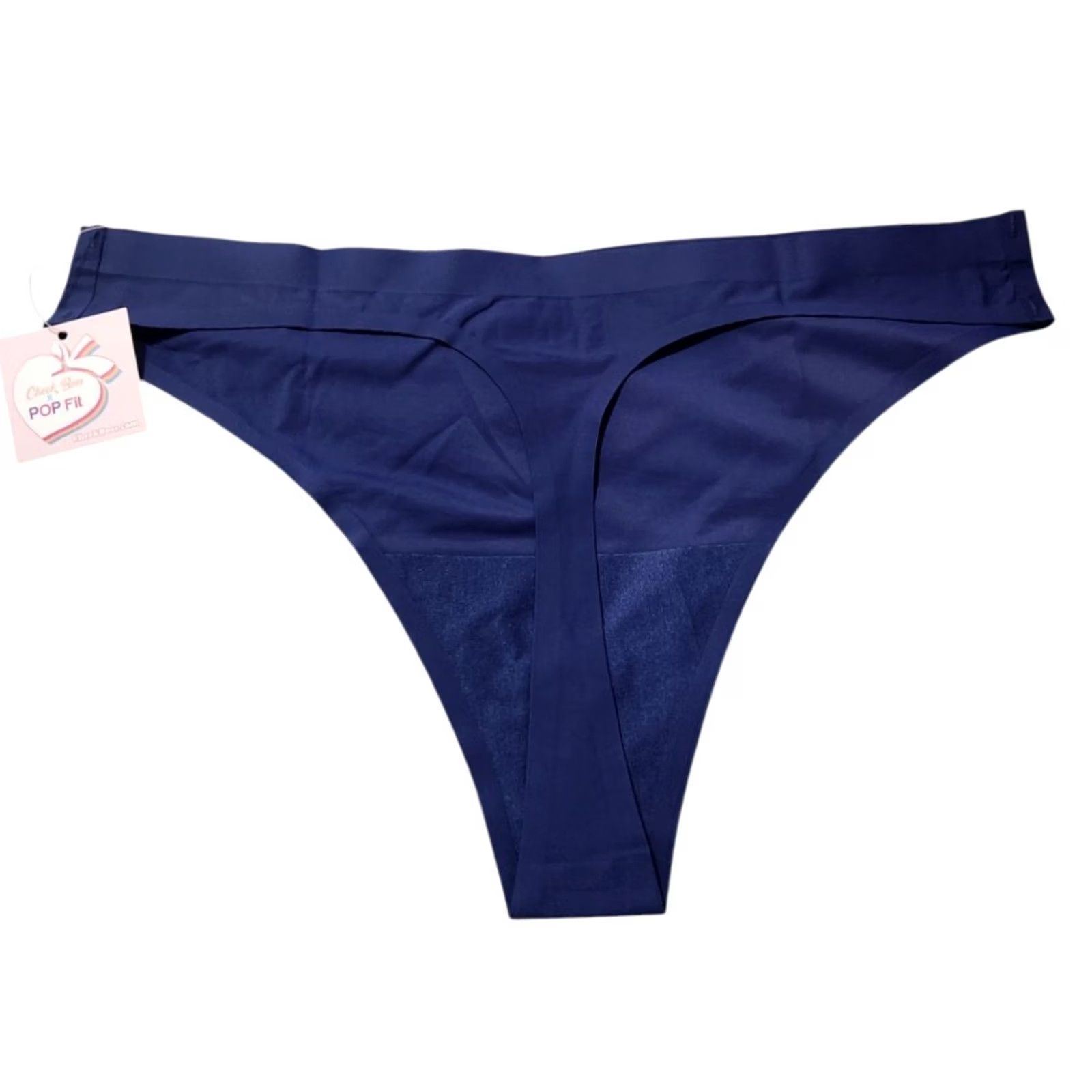 Vintage Cheek Boss Tie Womens XL Panty Thong Underwear Navy Panties PT165 Size 40" / US 18 - 2 Thumbnail